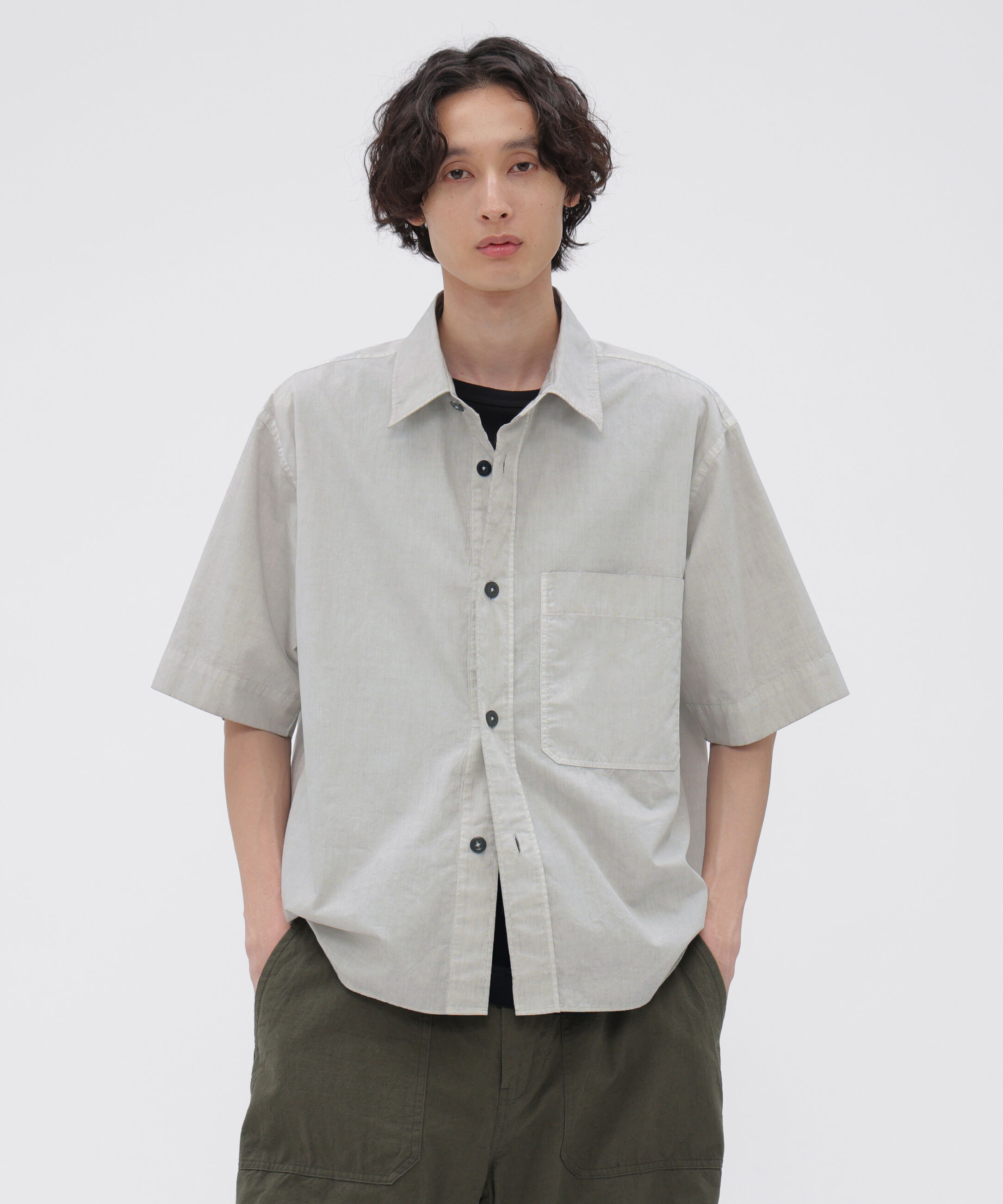 MHL.「CARBON DYED COTTON POLIN SHIRT」|シャツ・ブラウス|GREY