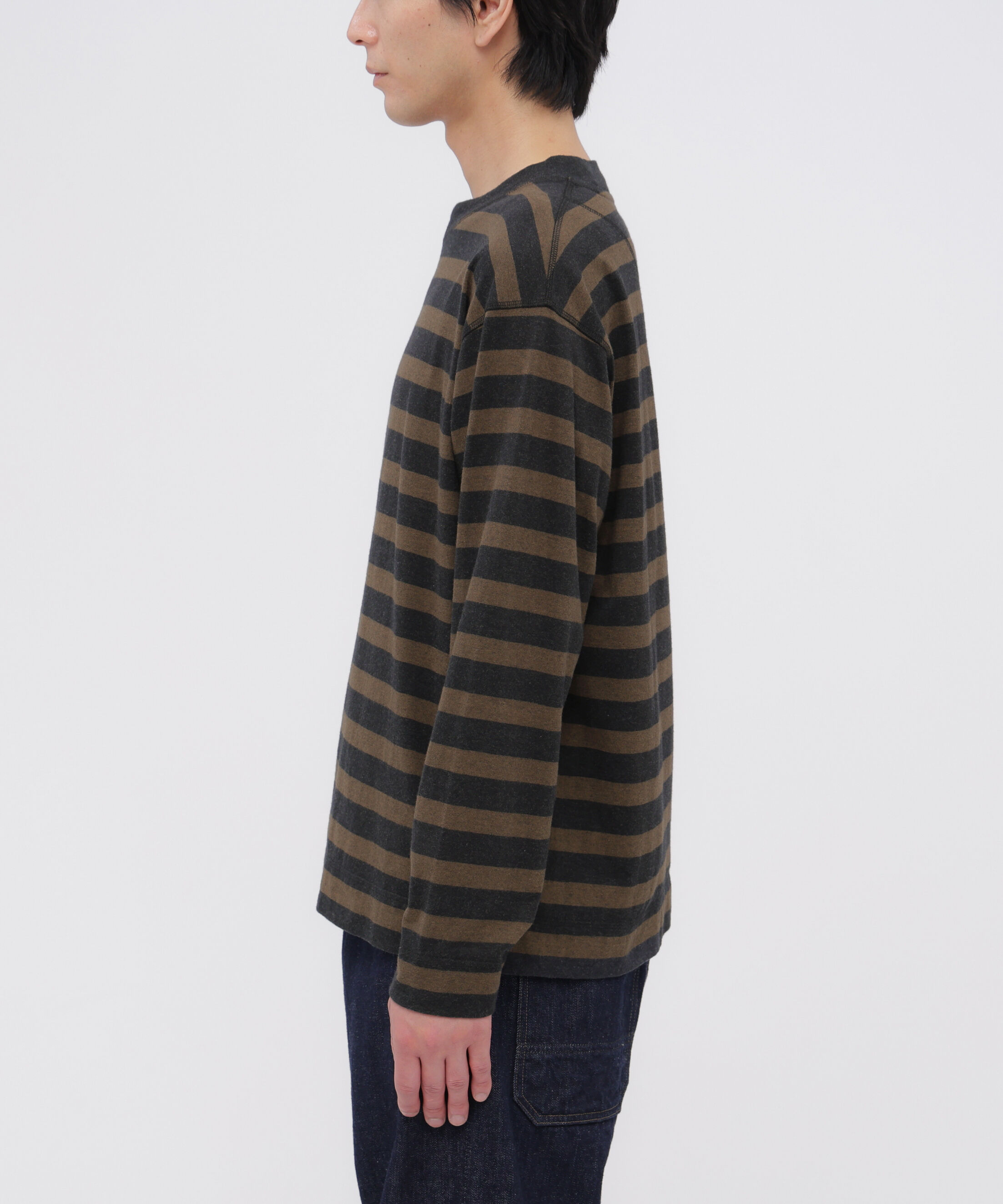 MHL.「LIGHT COTTON MELANGE STRIPE TOP」|Tシャツ・カットソー|