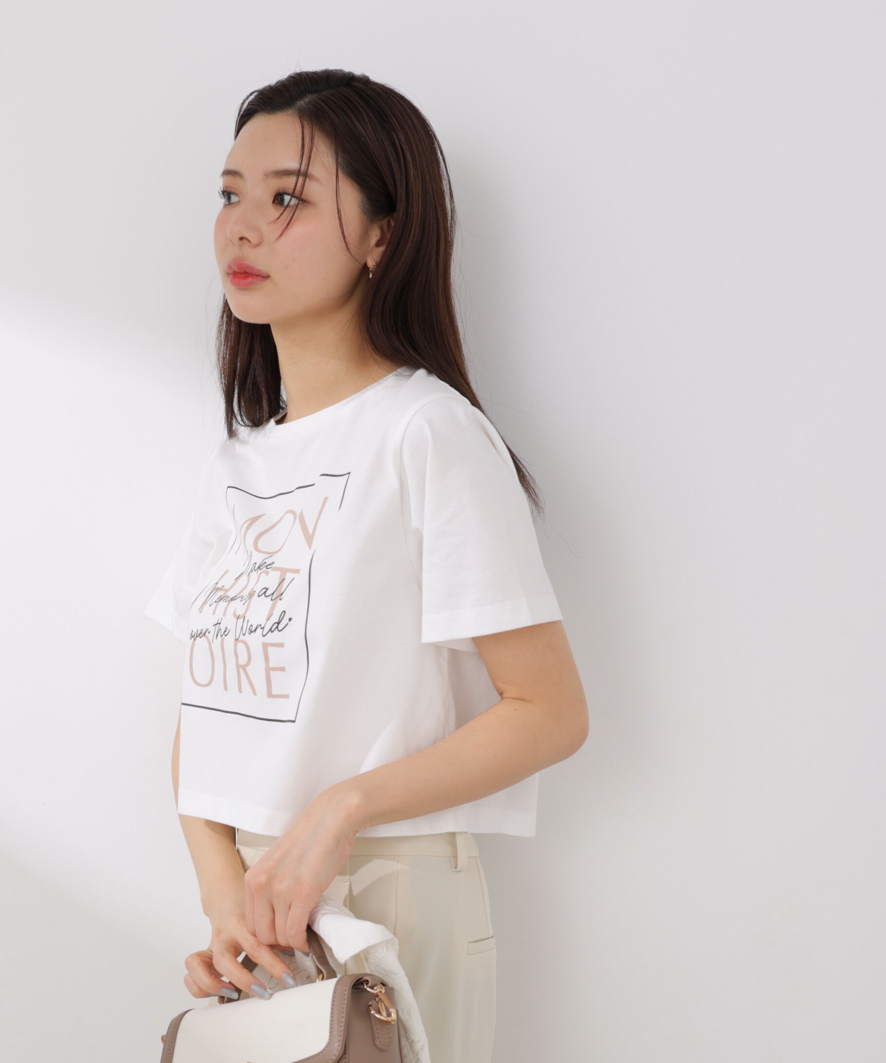 PROPORTION BODY DRESSING「短丈ロゴTシャツ」|Tシャツ・カットソー|