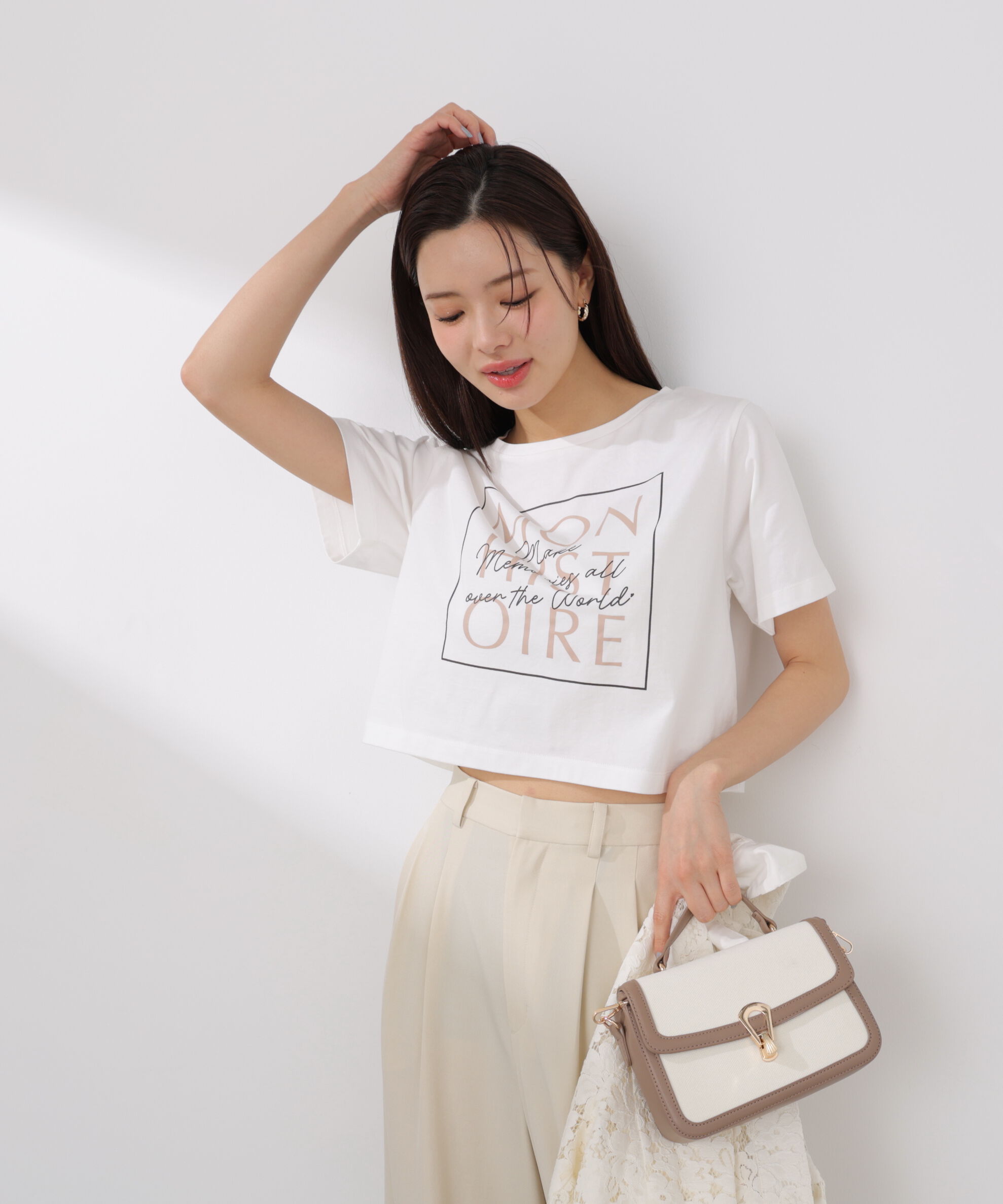 PROPORTION BODY DRESSING「短丈ロゴTシャツ」|Tシャツ・カットソー|