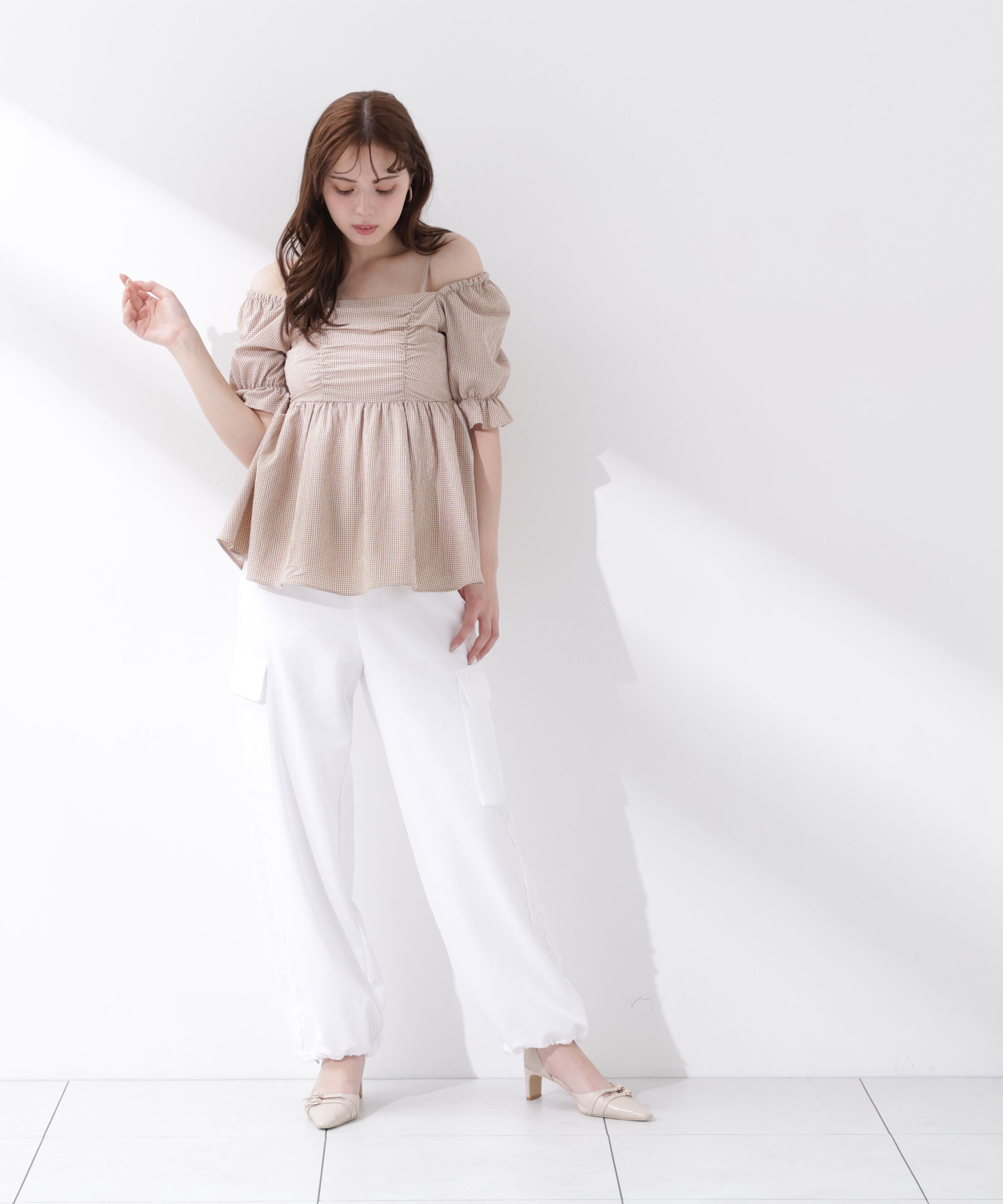 PROPORTION BODY DRESSING「〈a/mie〉ギンガム2wayブラウス」|シャツ・ブラウス|