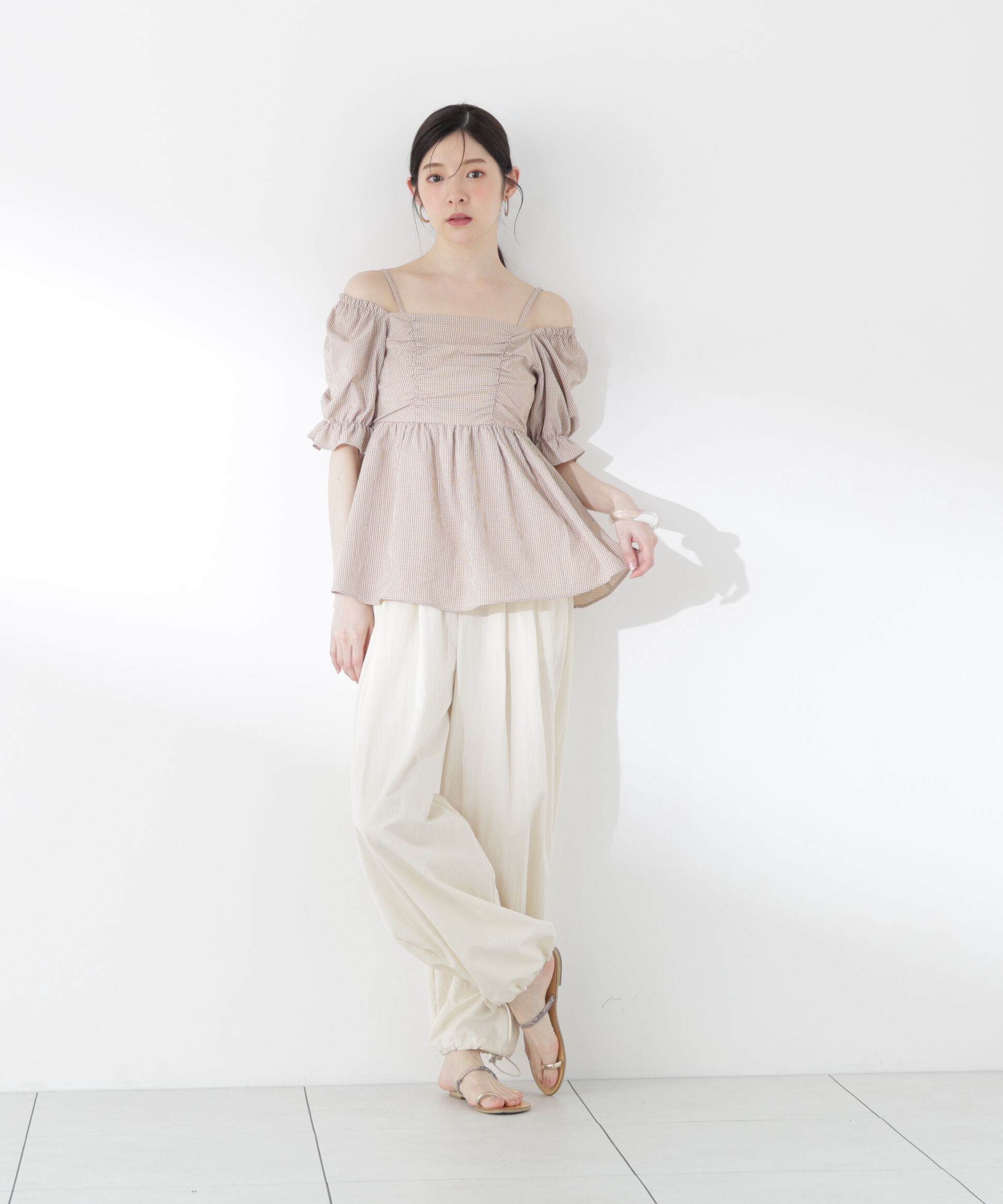 PROPORTION BODY DRESSING「〈a/mie〉ギンガム2wayブラウス」|シャツ・ブラウス|