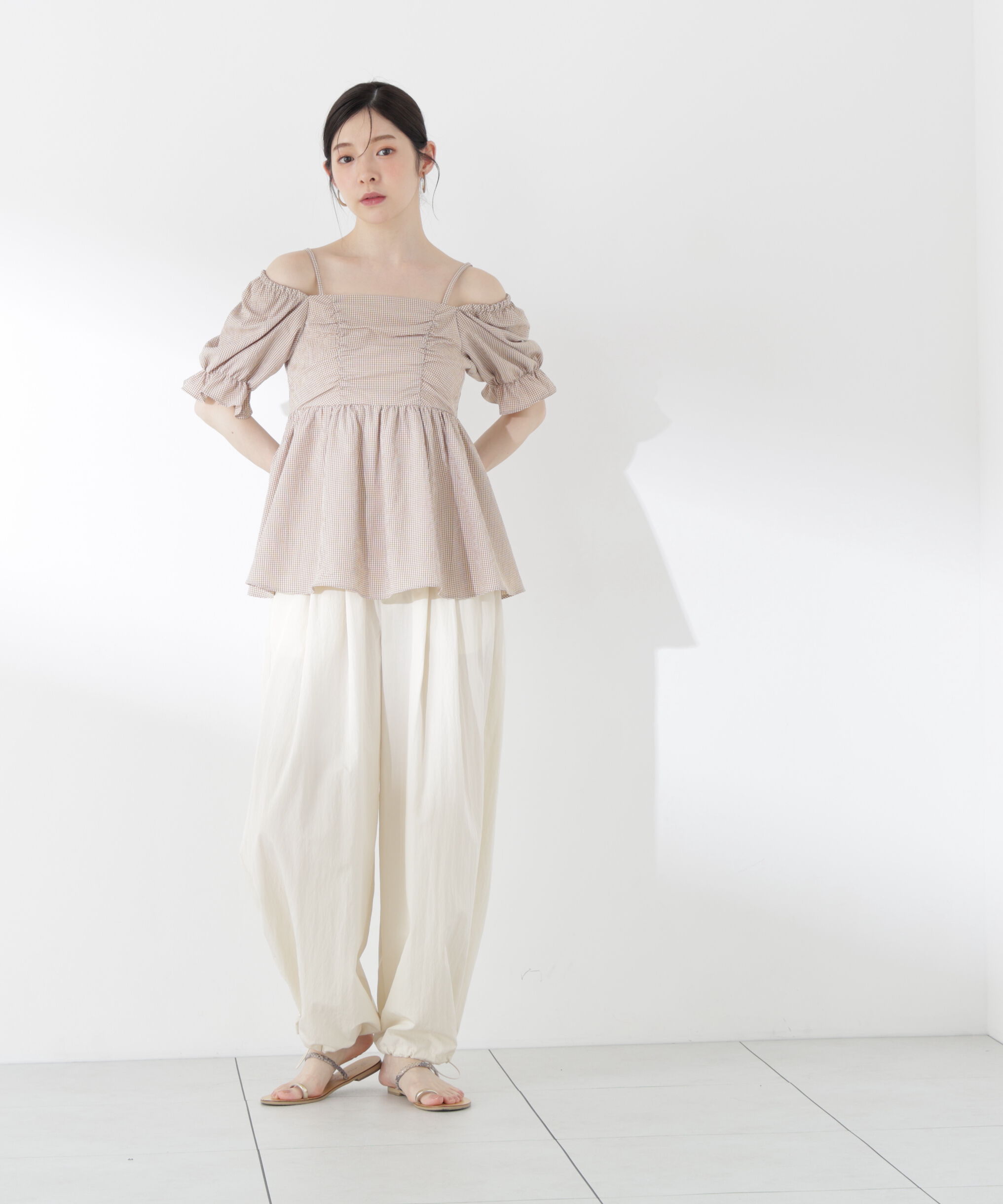 PROPORTION BODY DRESSING「〈a/mie〉ギンガム2wayブラウス」|シャツ・ブラウス|