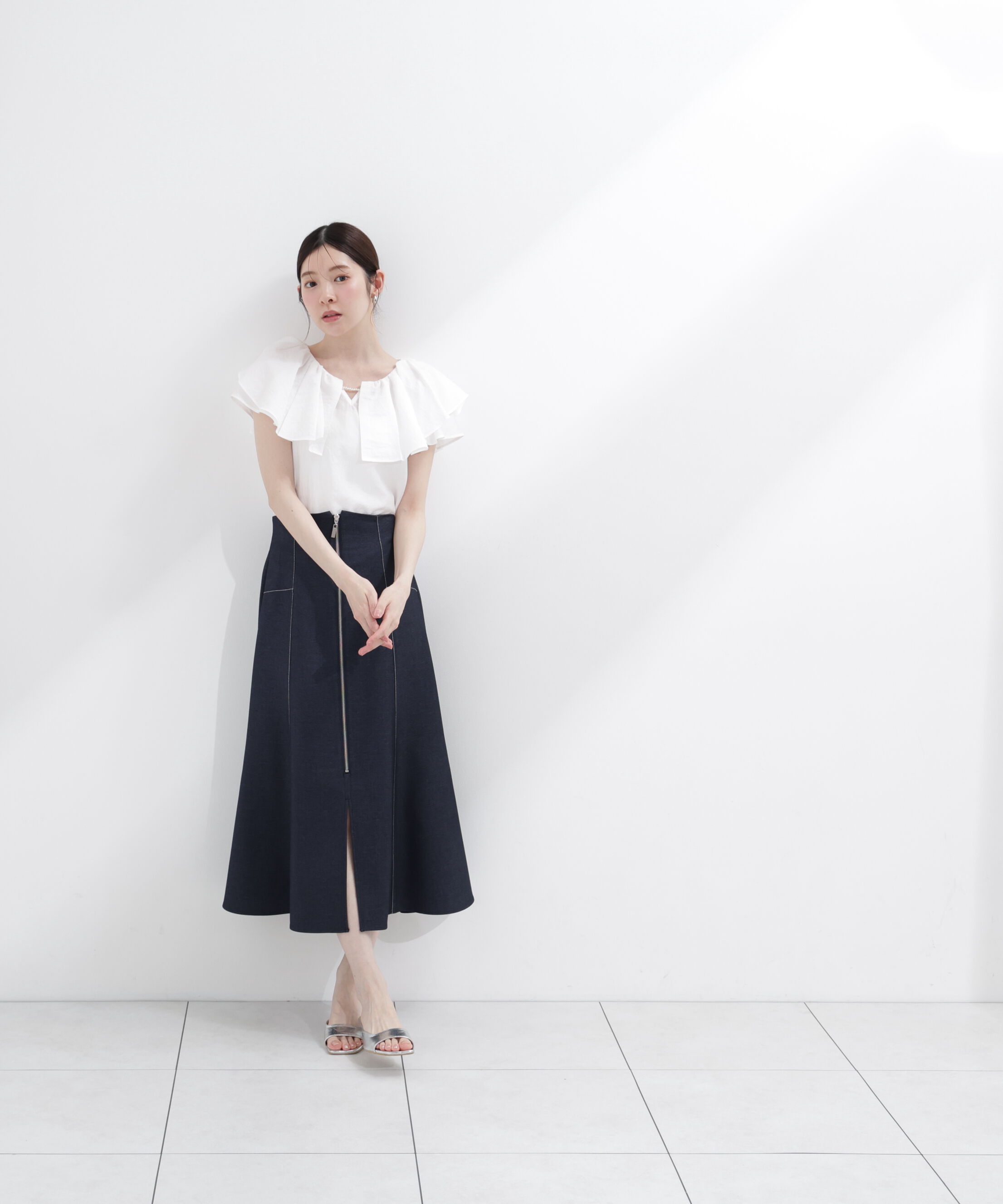 PROPORTION BODY DRESSING「パール付きラッフルブラウス」|シャツ・ブラウス|