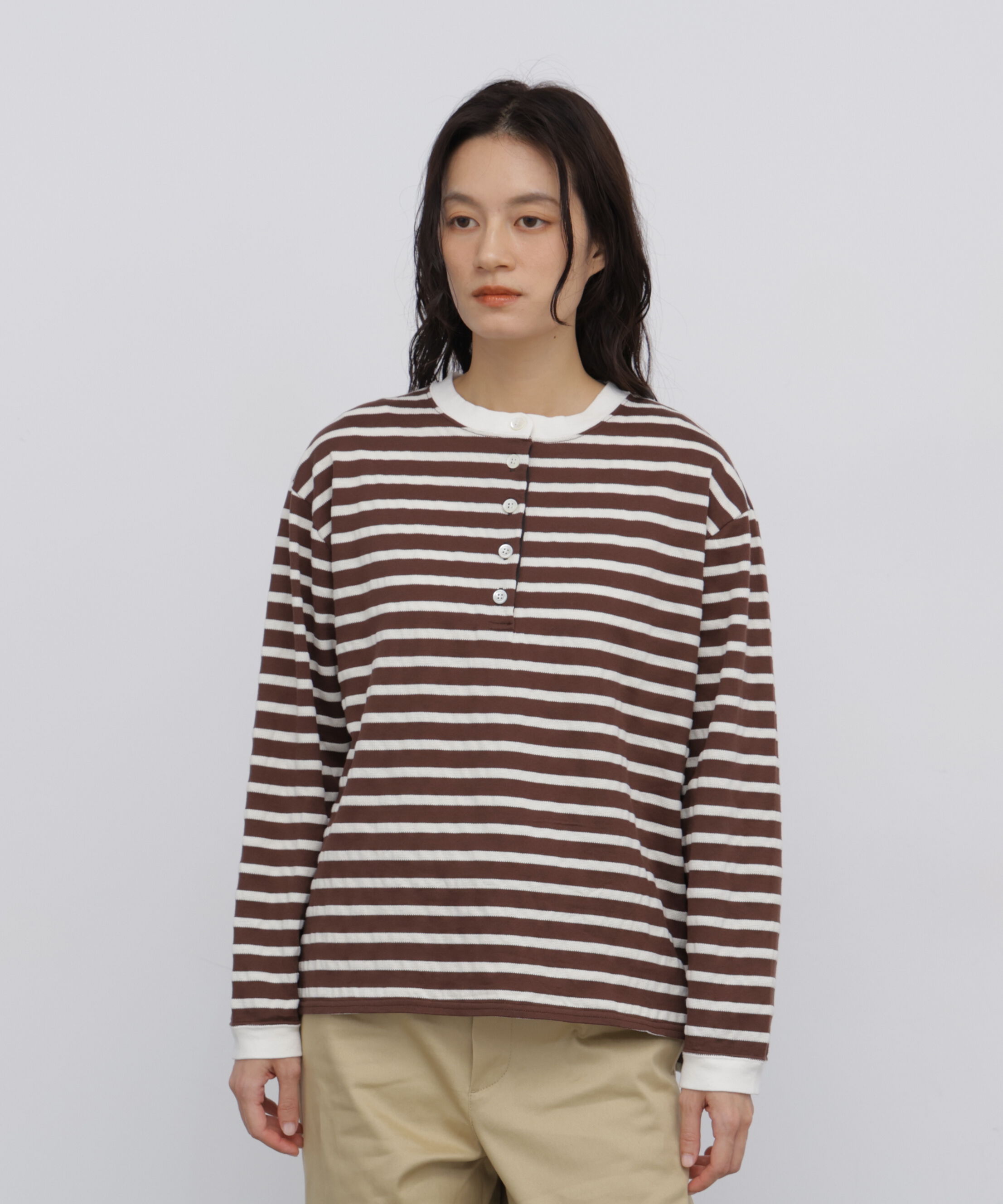  「◆タック天竺ボーダーシャインソフト」|Tシャツ・カットソー|