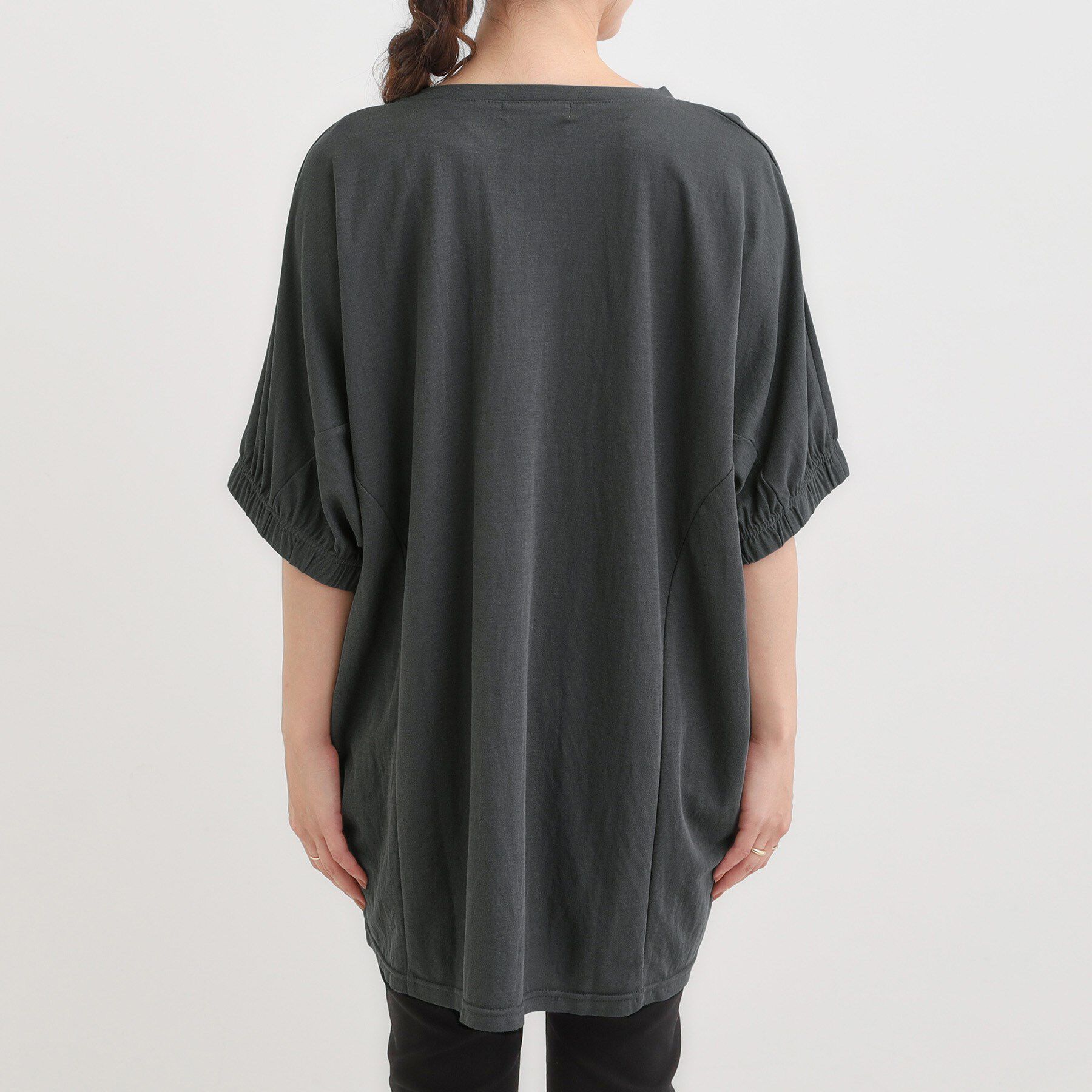 SHOO･LA･RUE「【S-LL/体型カバー】さらさらタッチが心地よい コクーンシルエットチュニック」|チュニック|