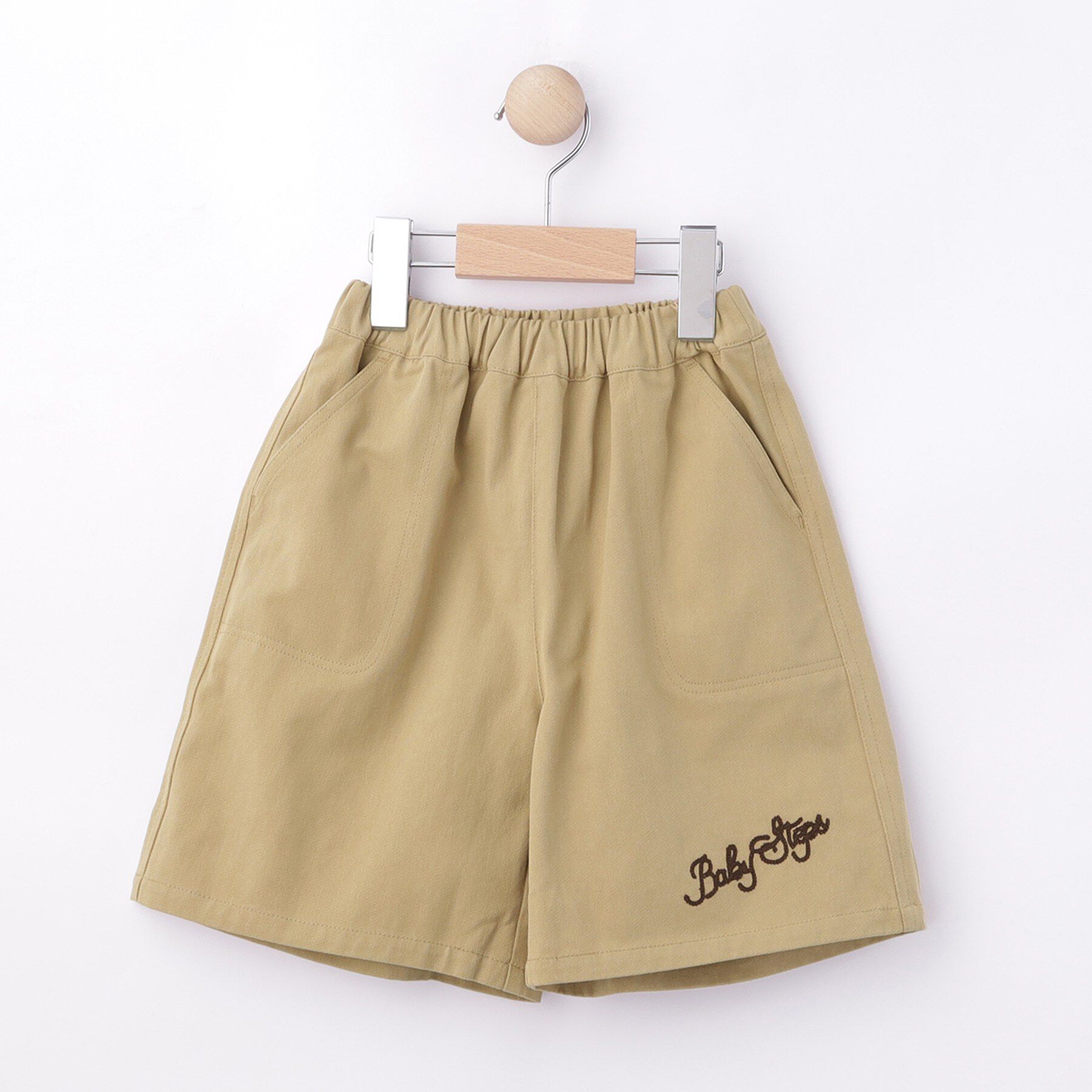SHOO･LA･RUE「【100-150cm】チェーンステッチハーフパンツ」|その他|ベージュ(052)