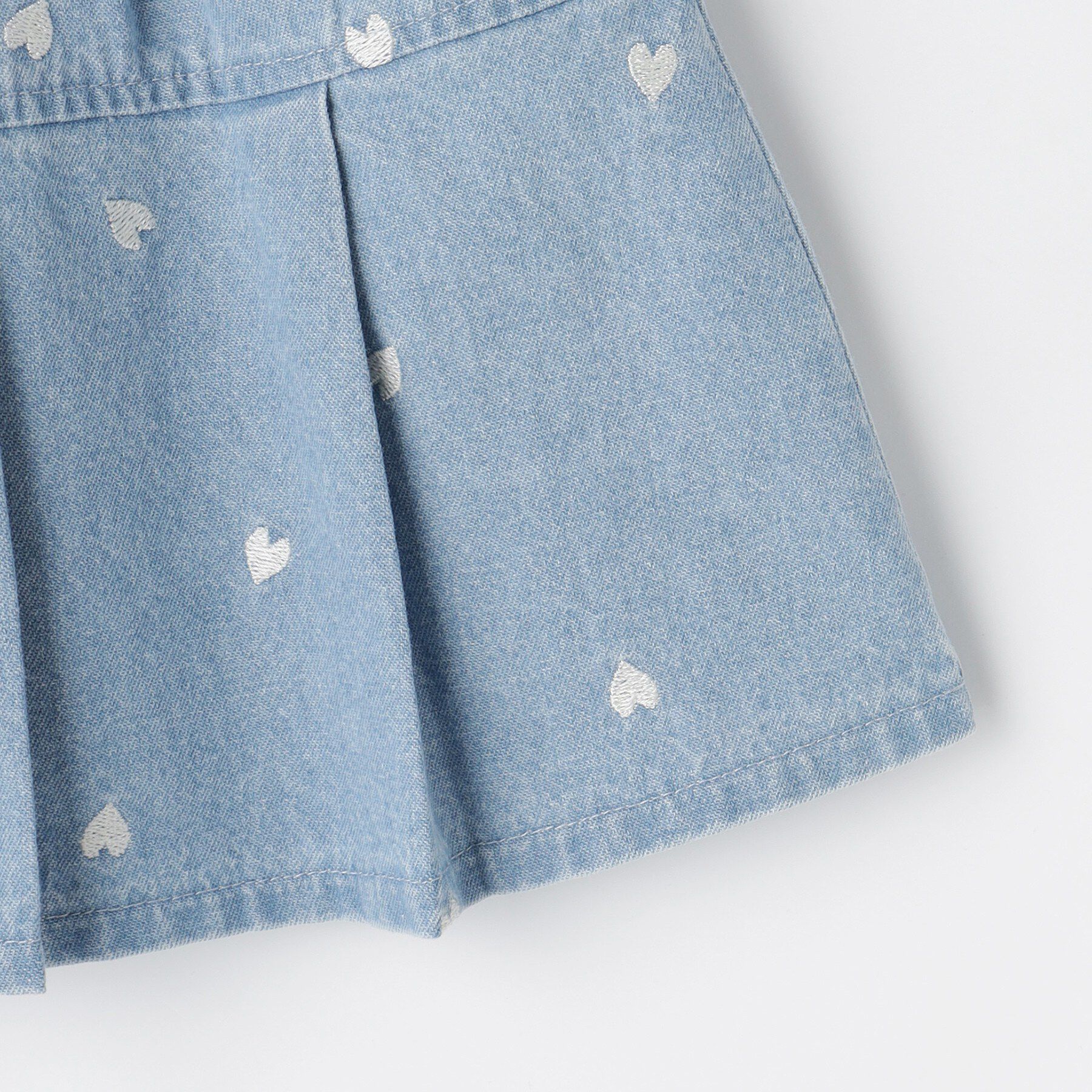 SHOO･LA･RUE「【100-150cm】ハート刺繍デニムスカート」|スカート|