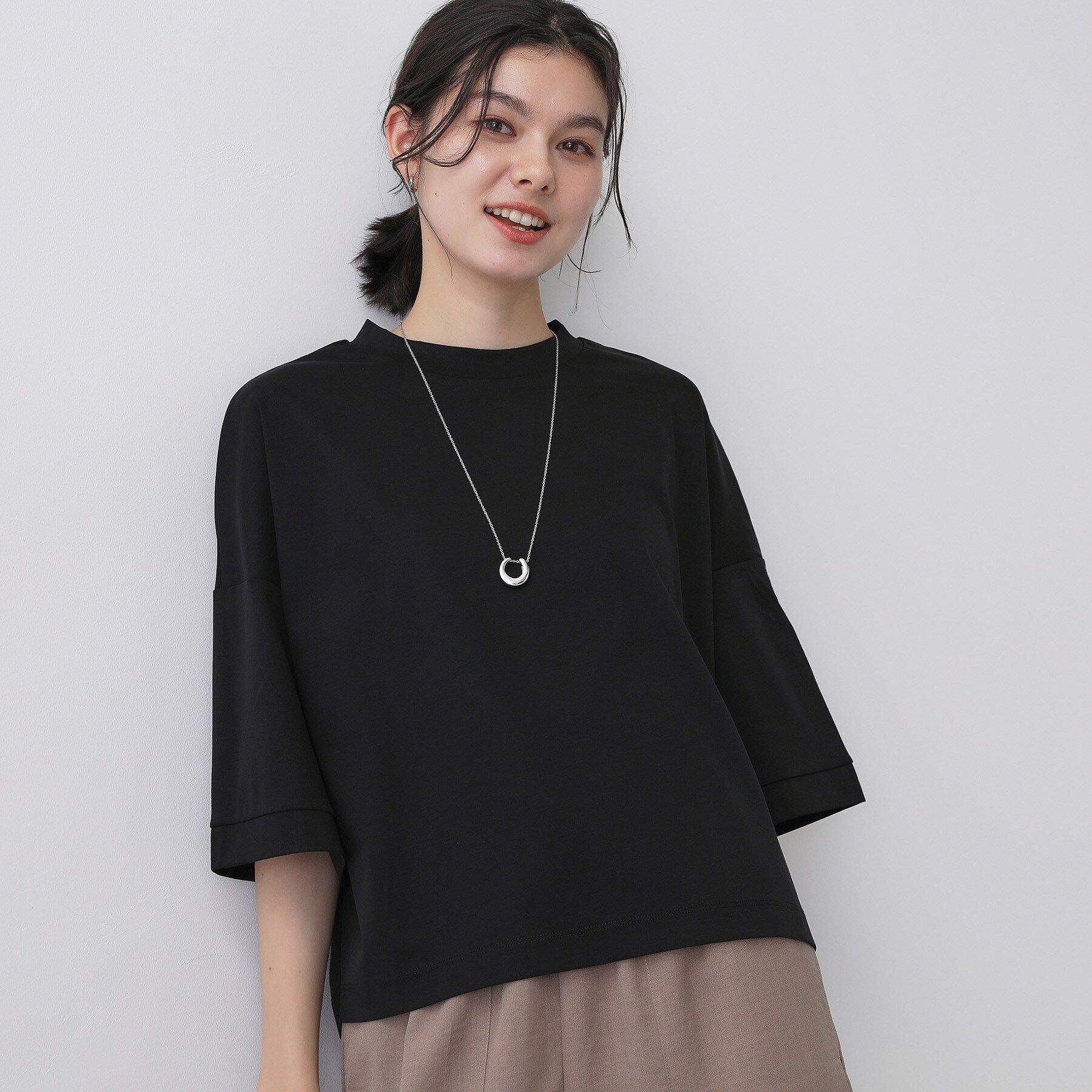 Dessin「【体型カバー】美光沢カットソーボクシーシルエット」|Tシャツ・カットソー|