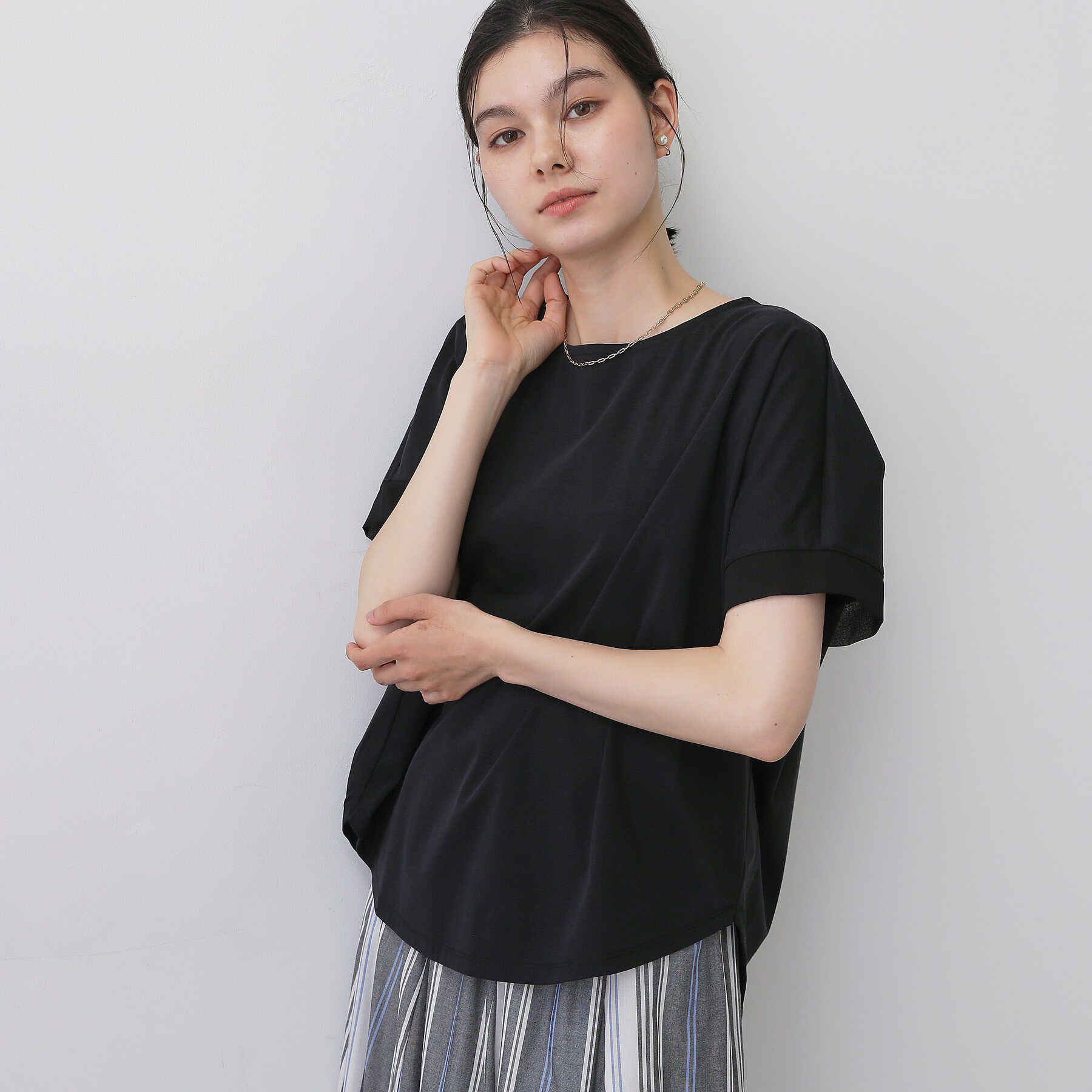Dessin「【接触冷感/UVカット】美光沢カットソーワイドシルエット」|Tシャツ・カットソー|
