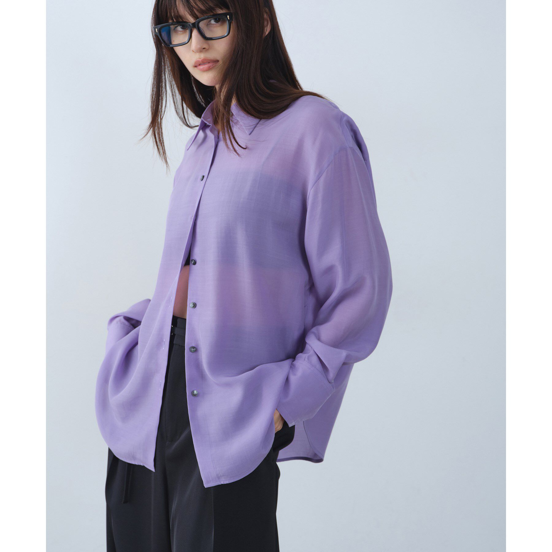 CODE A「oversize float shirts」|シャツ・ブラウス|ラベンダー(080)