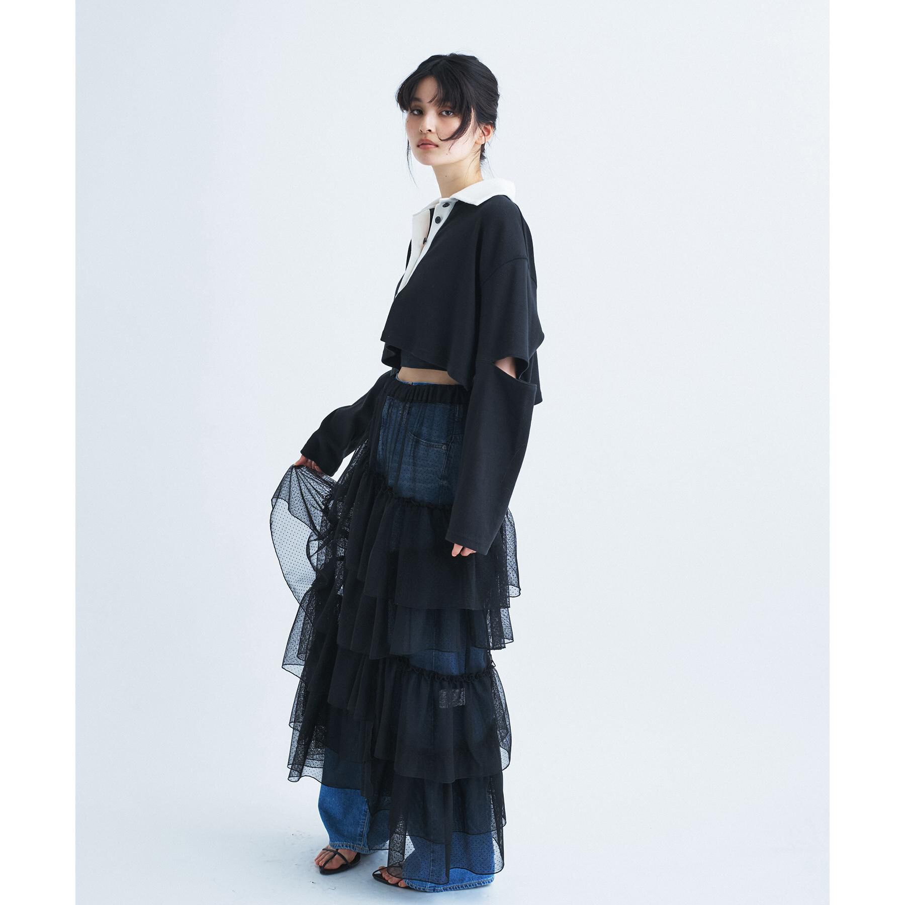 CODE A「M dramatic dot tulle skirt」|スカート|