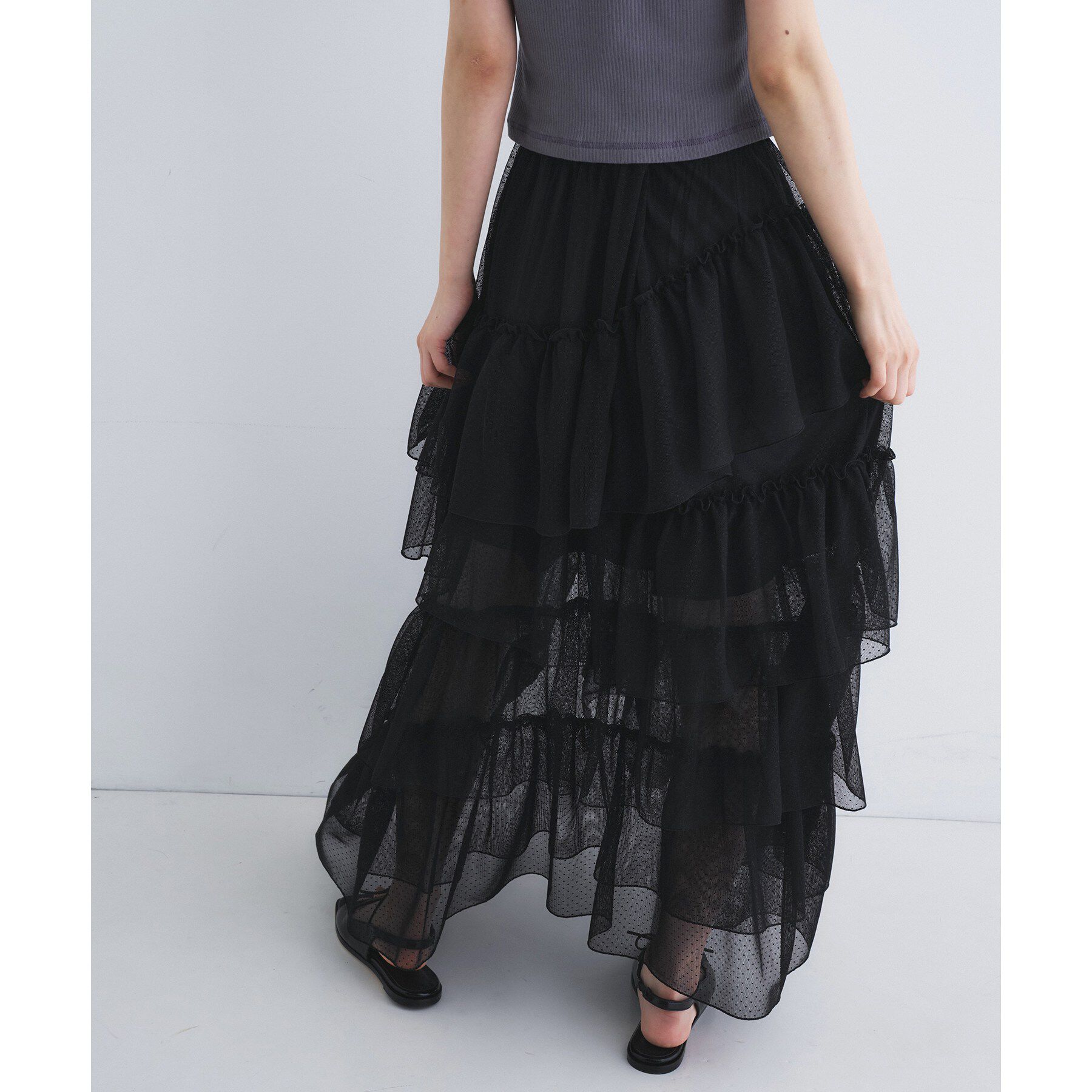 CODE A「M dramatic dot tulle skirt」|スカート|