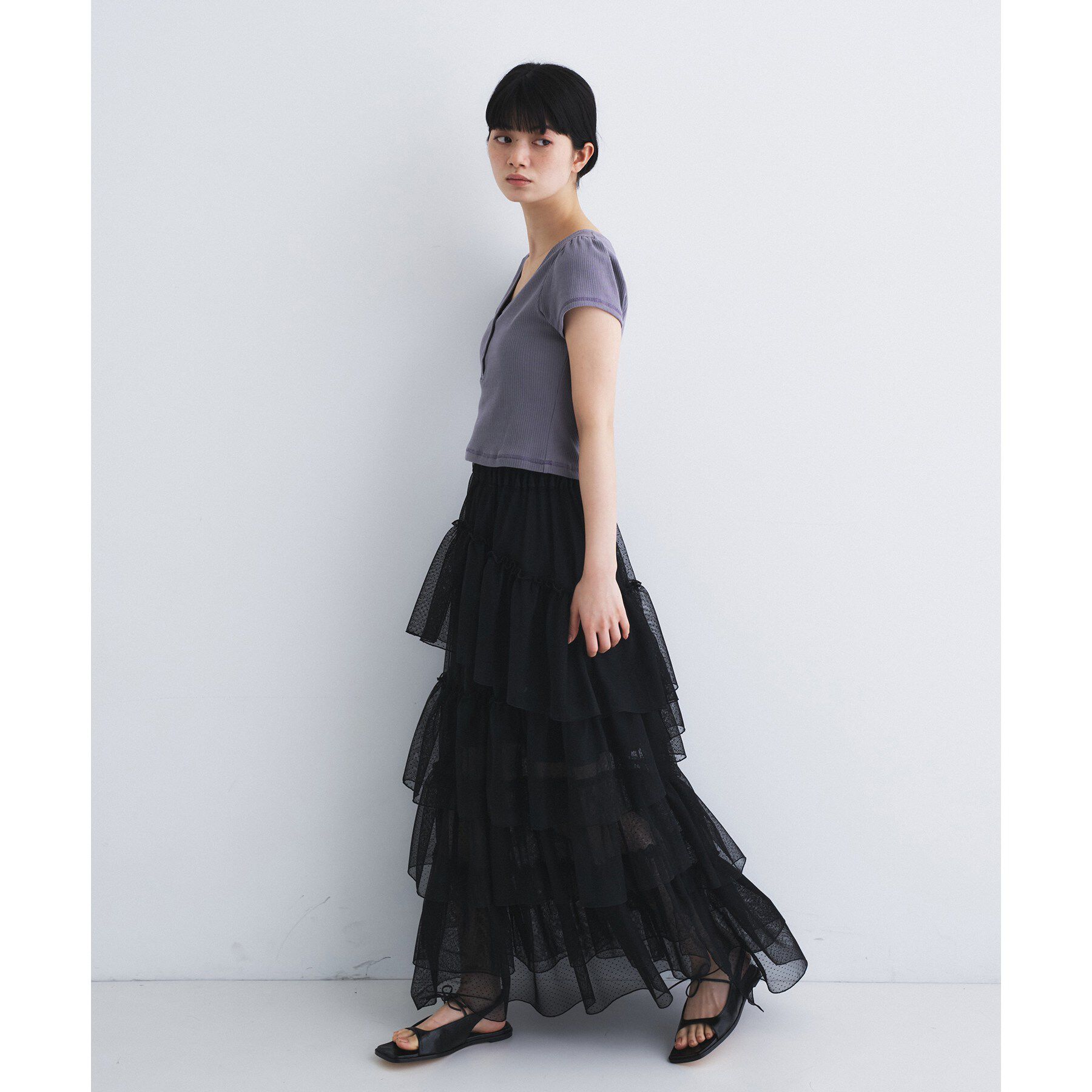 CODE A「M dramatic dot tulle skirt」|スカート|