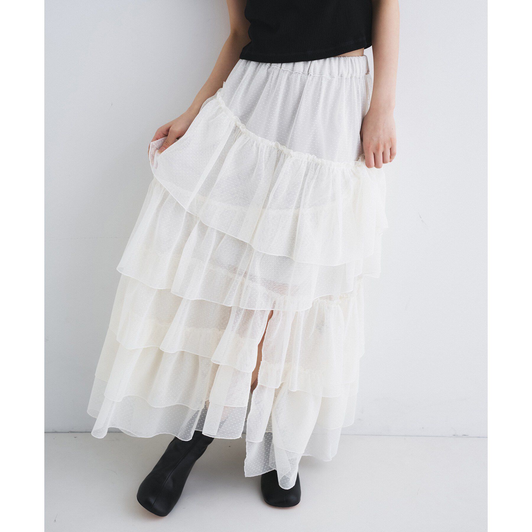 CODE A「M dramatic dot tulle skirt」|スカート|