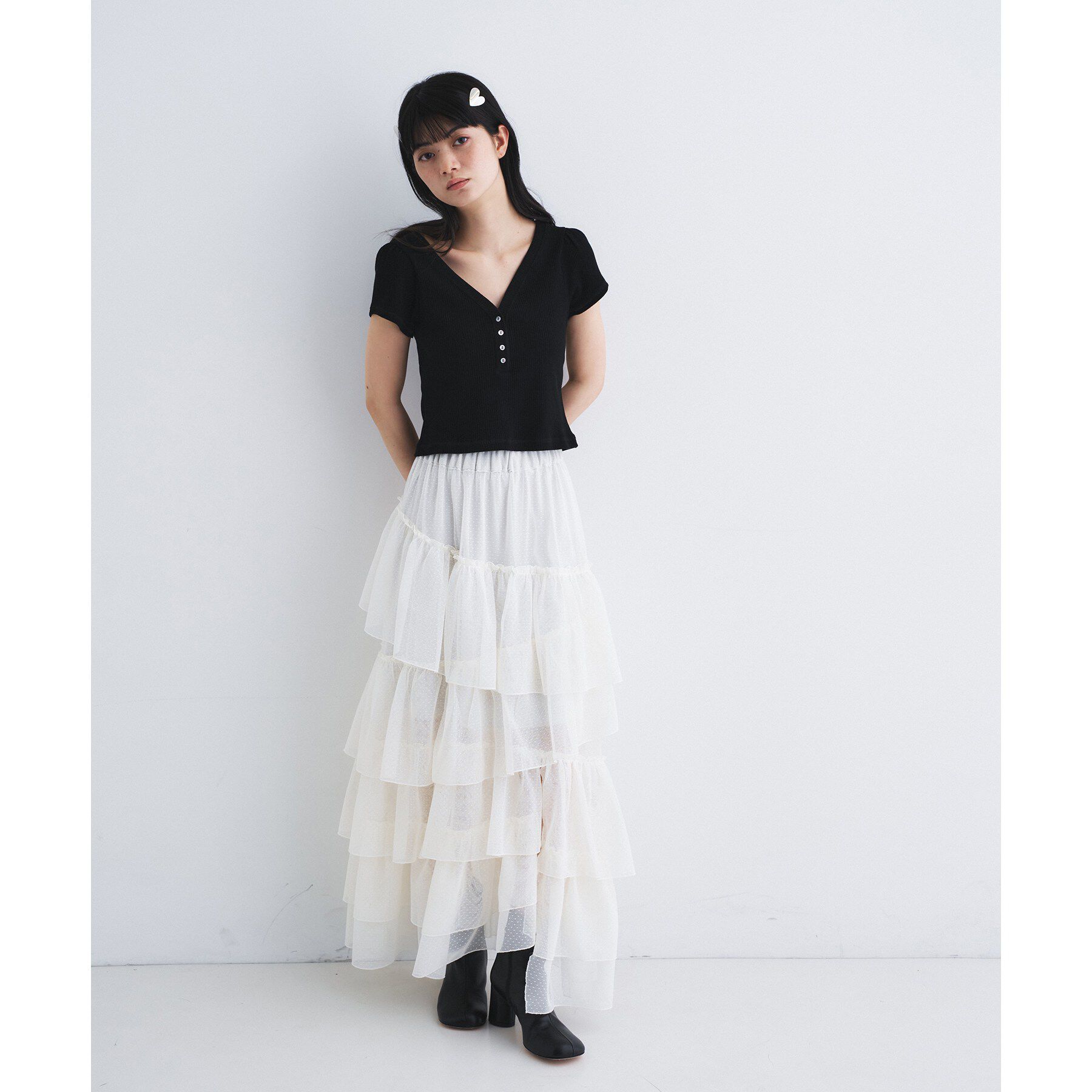 CODE A「M dramatic dot tulle skirt」|スカート|