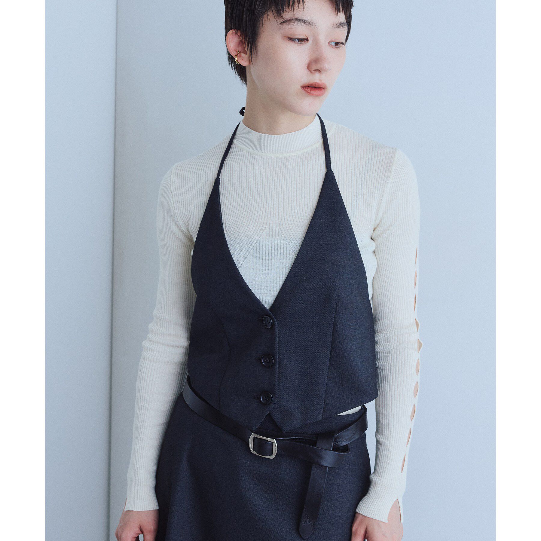 CODE A「back ribbon vest」|ベスト・ジレ|