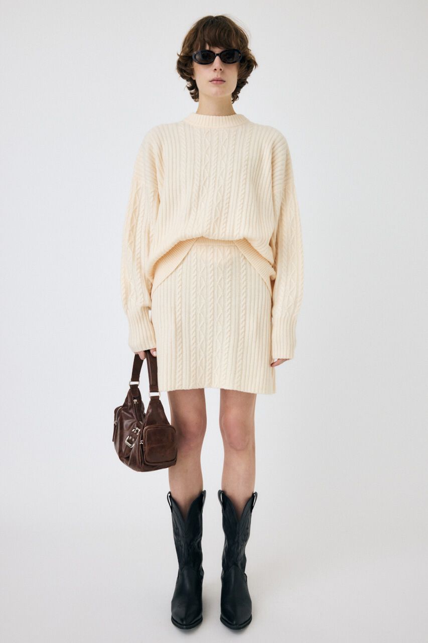 MOUSSY「RIB CABLE ニットトップス」|ニット・セーター|