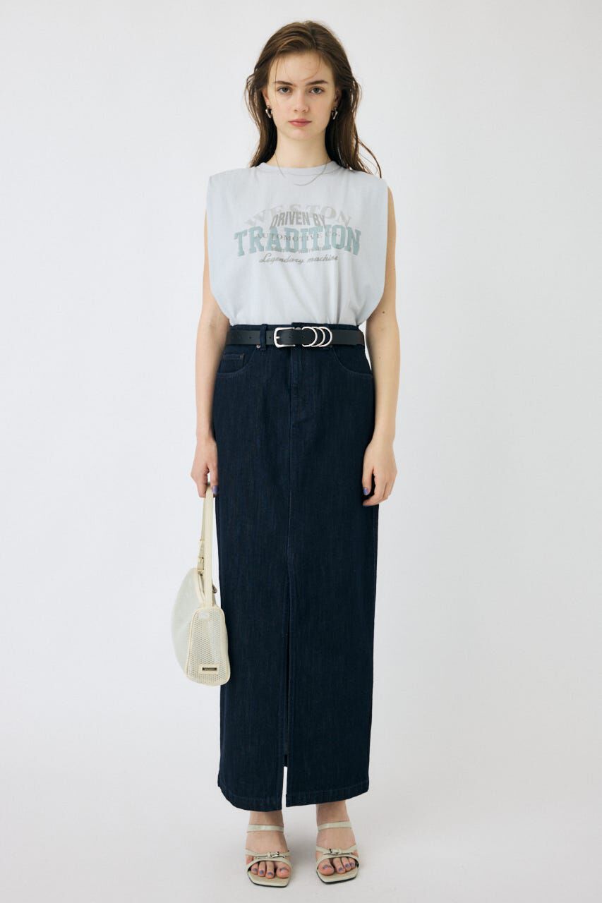 MOUSSY「OVERLAPPING LOGOS ノースリーブ TEE」|タンクトップ|