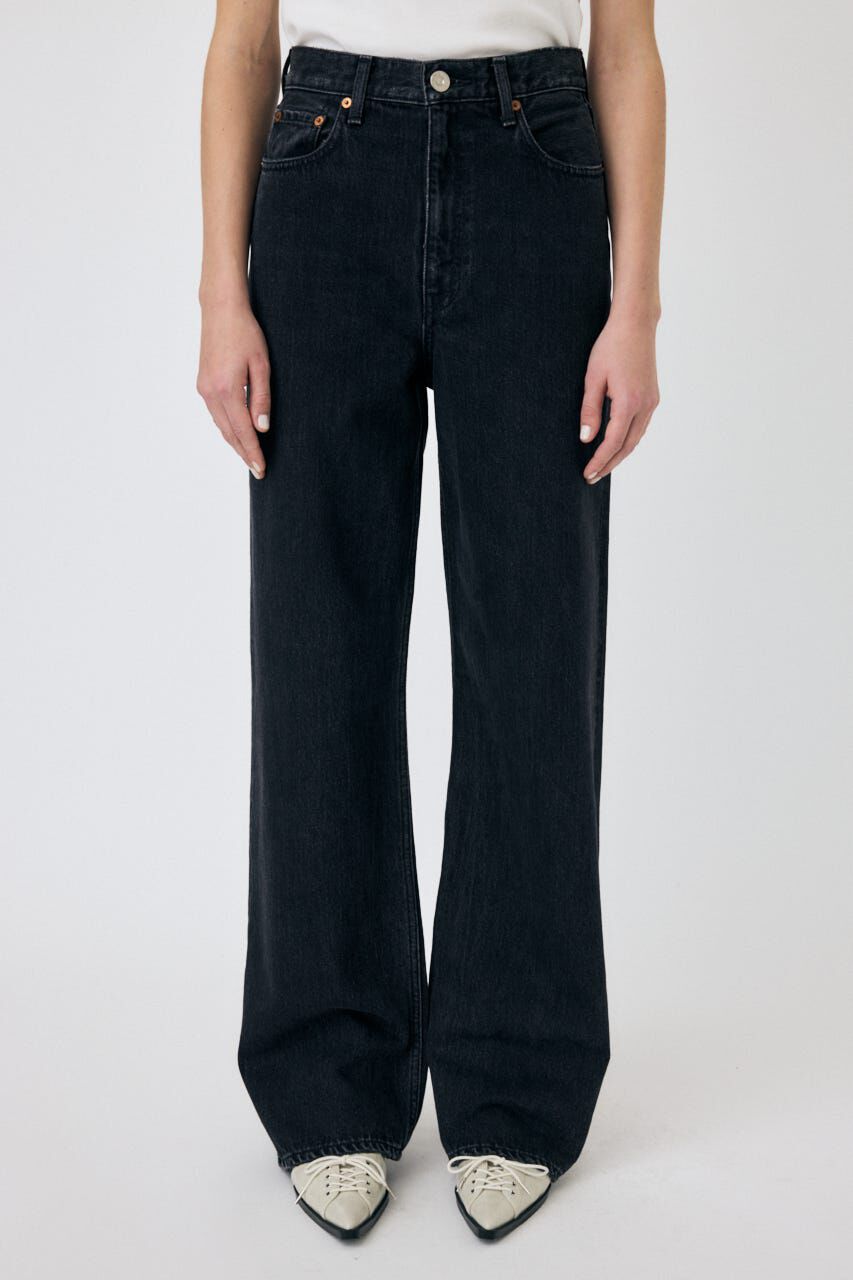 MOUSSY「HIGH WAIST BLACK STRAIGHT」|デニム|