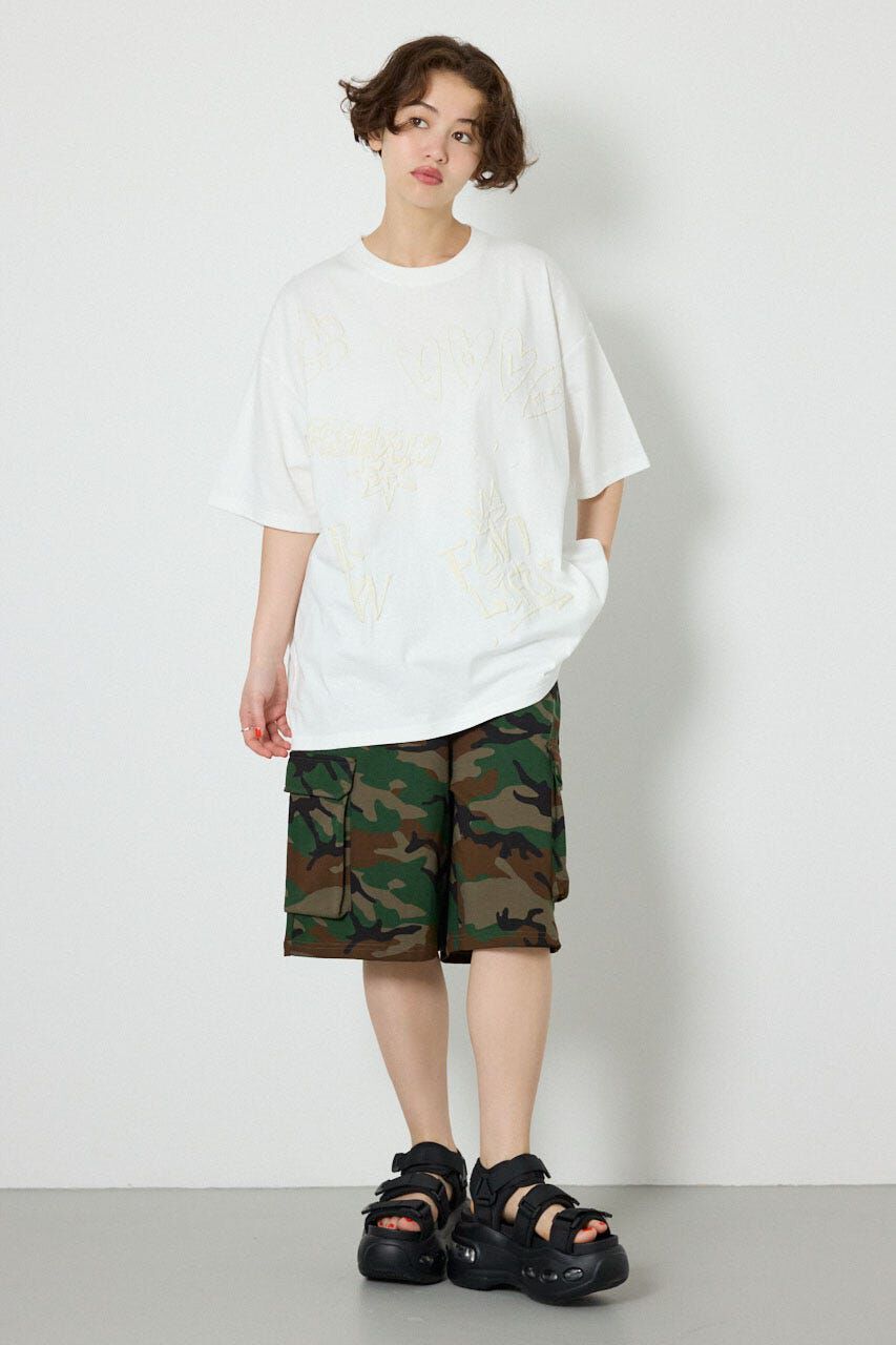 RODEO CROWNS「クレヨンタッチ同色発泡プリントTシャツ」|Tシャツ・カットソー|