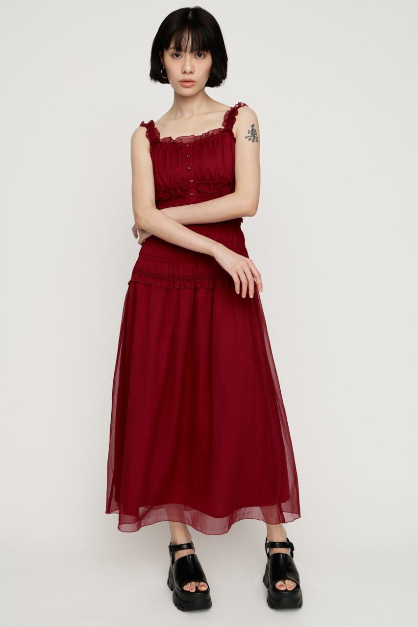 SLY「SHIRRING FRILL ドレス」|ワンピース|