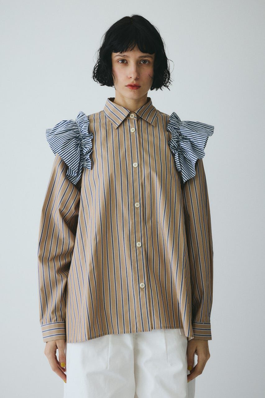 HeRIN.CYE「Frill sleeve shirt」|シャツ・ブラウス|柄BEG5