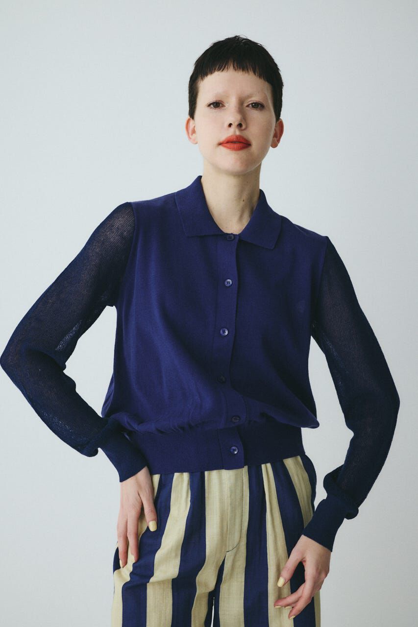 HeRIN.CYE「Sheer sleeve cardigan」|ニット・セーター|
