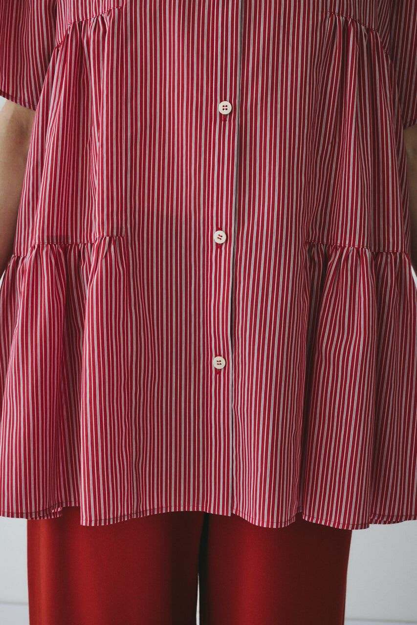 HeRIN.CYE「Side gather A line shirt」|シャツ・ブラウス|