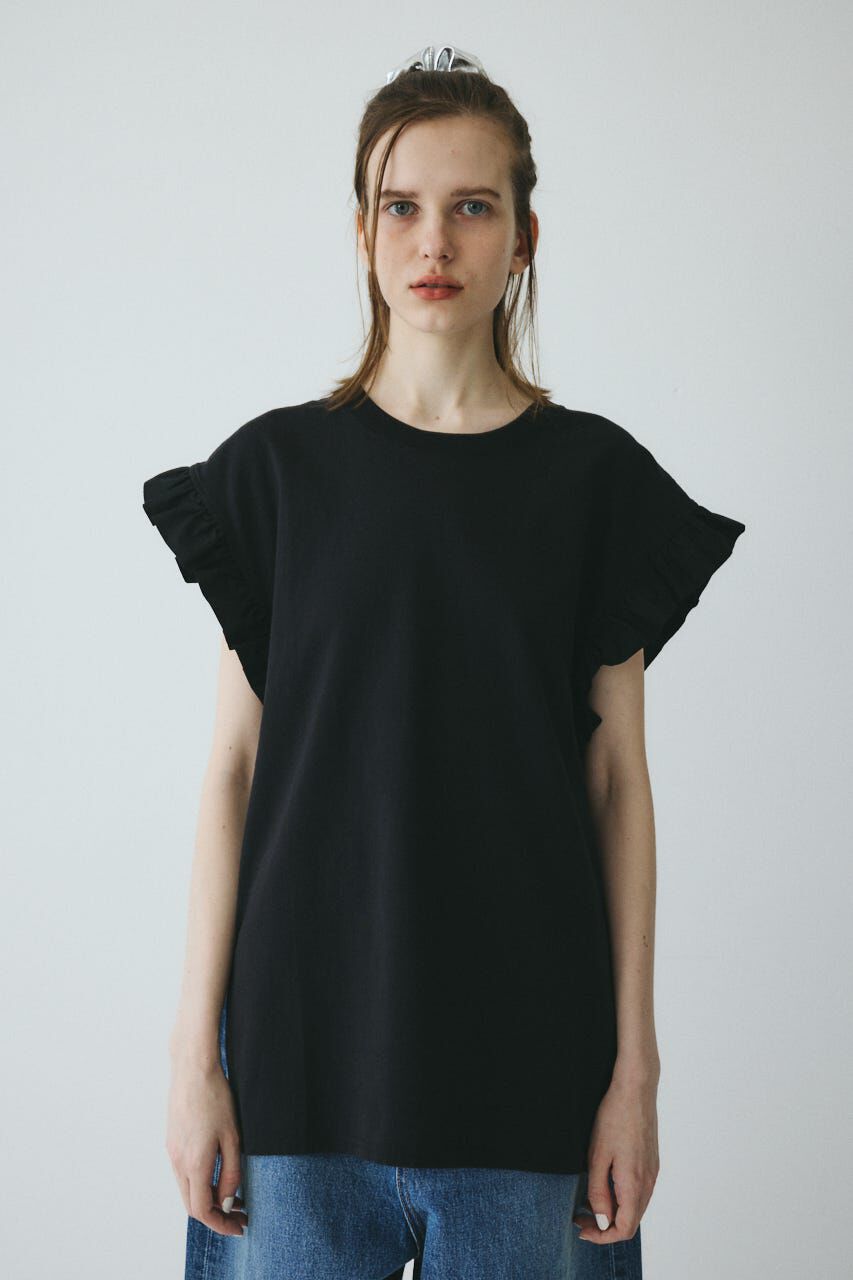 HeRIN.CYE「Point frill box tops」|Tシャツ・カットソー|BLK