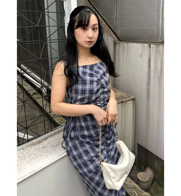 CALNAMUR「カットアウトギャザーキャミワンピース」|ワンピース|