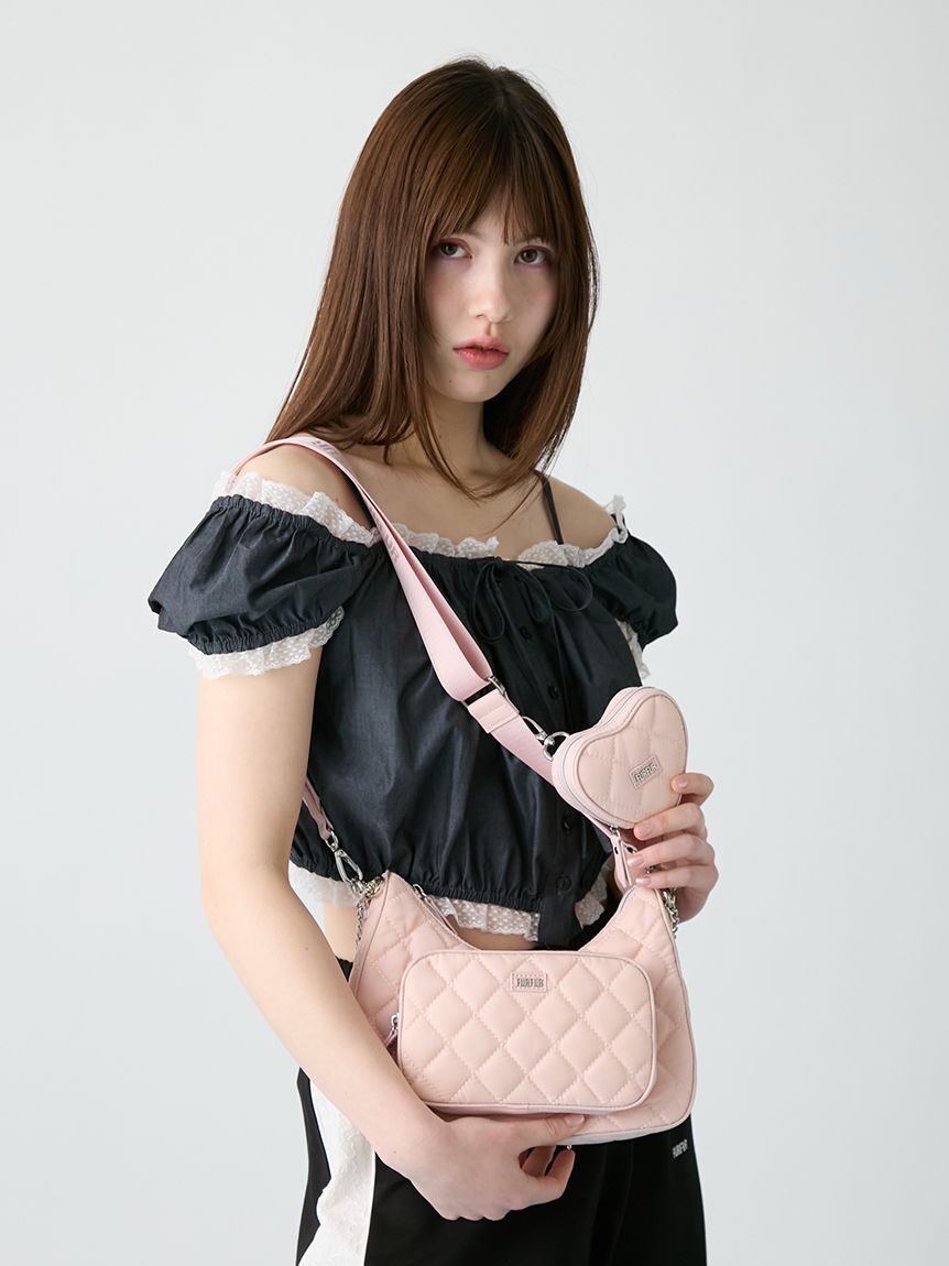 FURFUR「2SET撥水ナイロンキルティングムーンバッグ」|ショルダー・メッセンジャー|