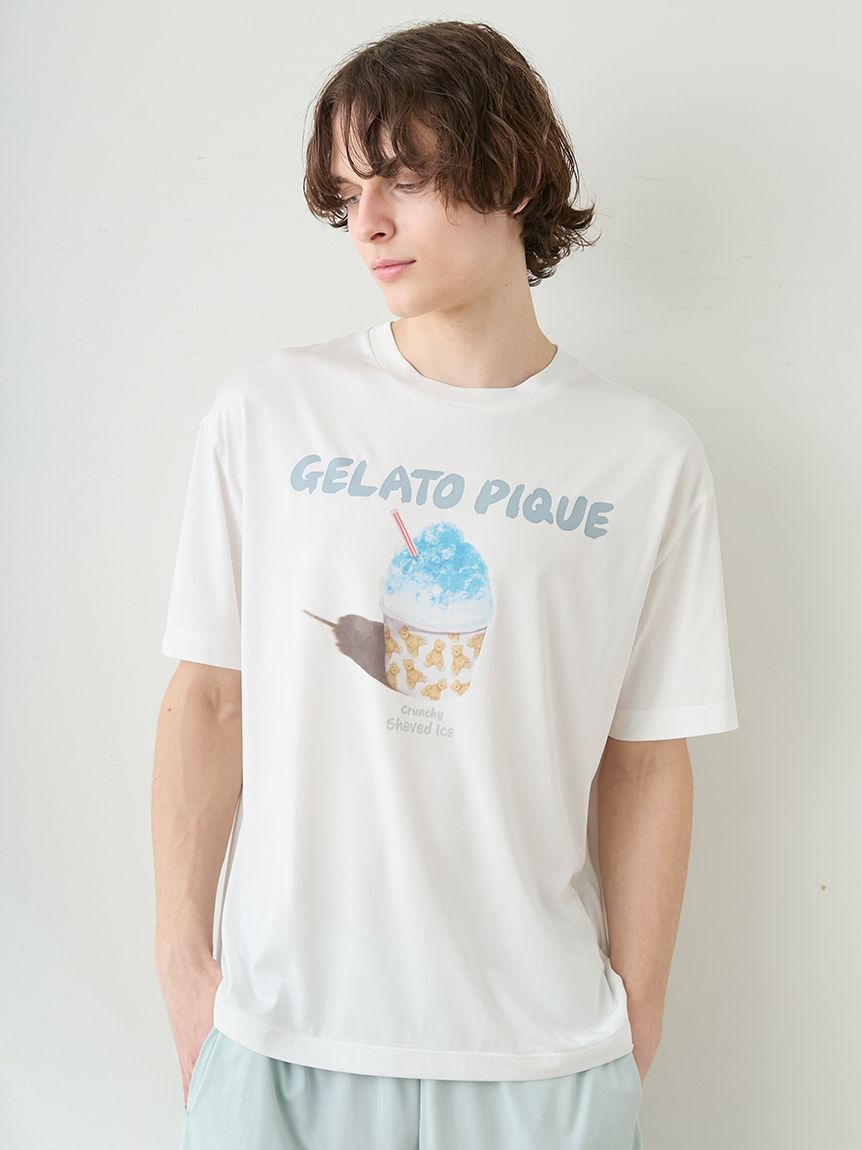 GELATO PIQUE HOMME「【HOMME】【MINT SORBET by HEIQ MINT】【接触冷感】夏祭りワンポイントTシャツ&ハーフパンツセット」|ルームウェア|