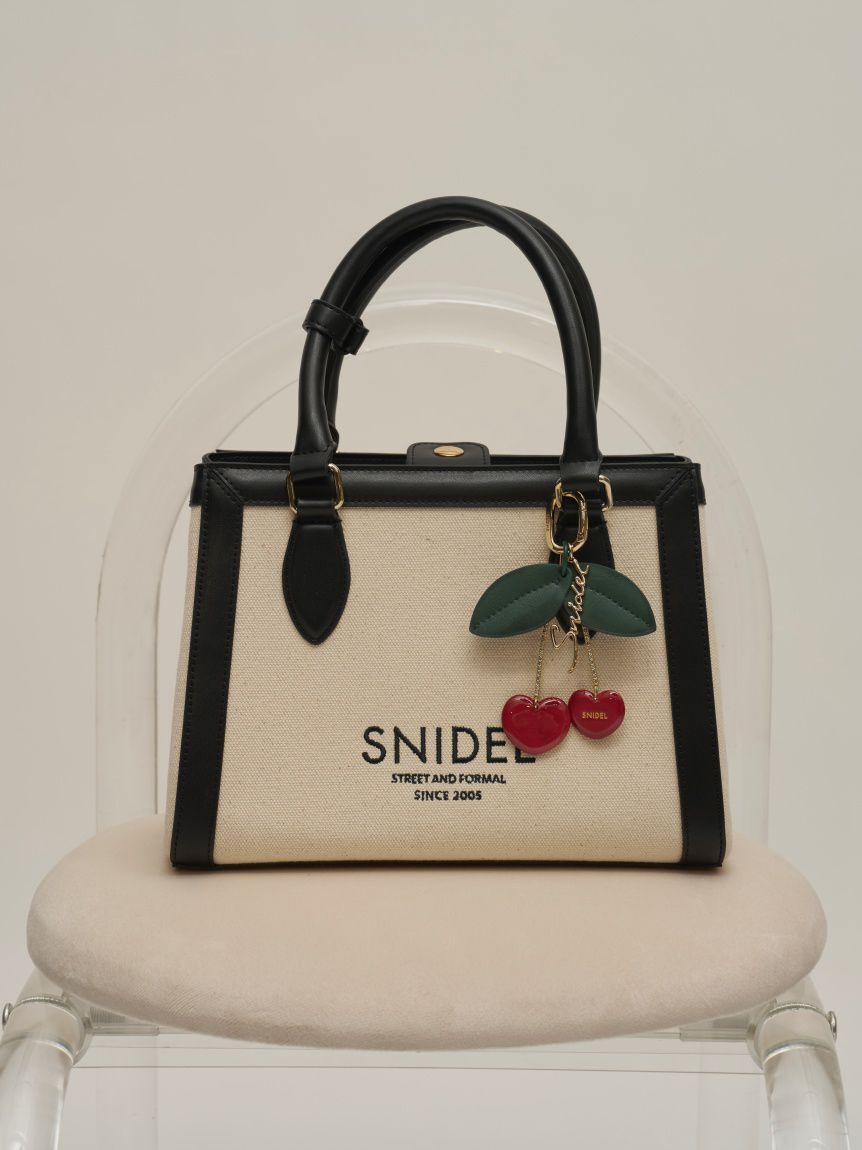 SNIDEL「バリエロゴバッグ」|ハンドバッグ|BLK