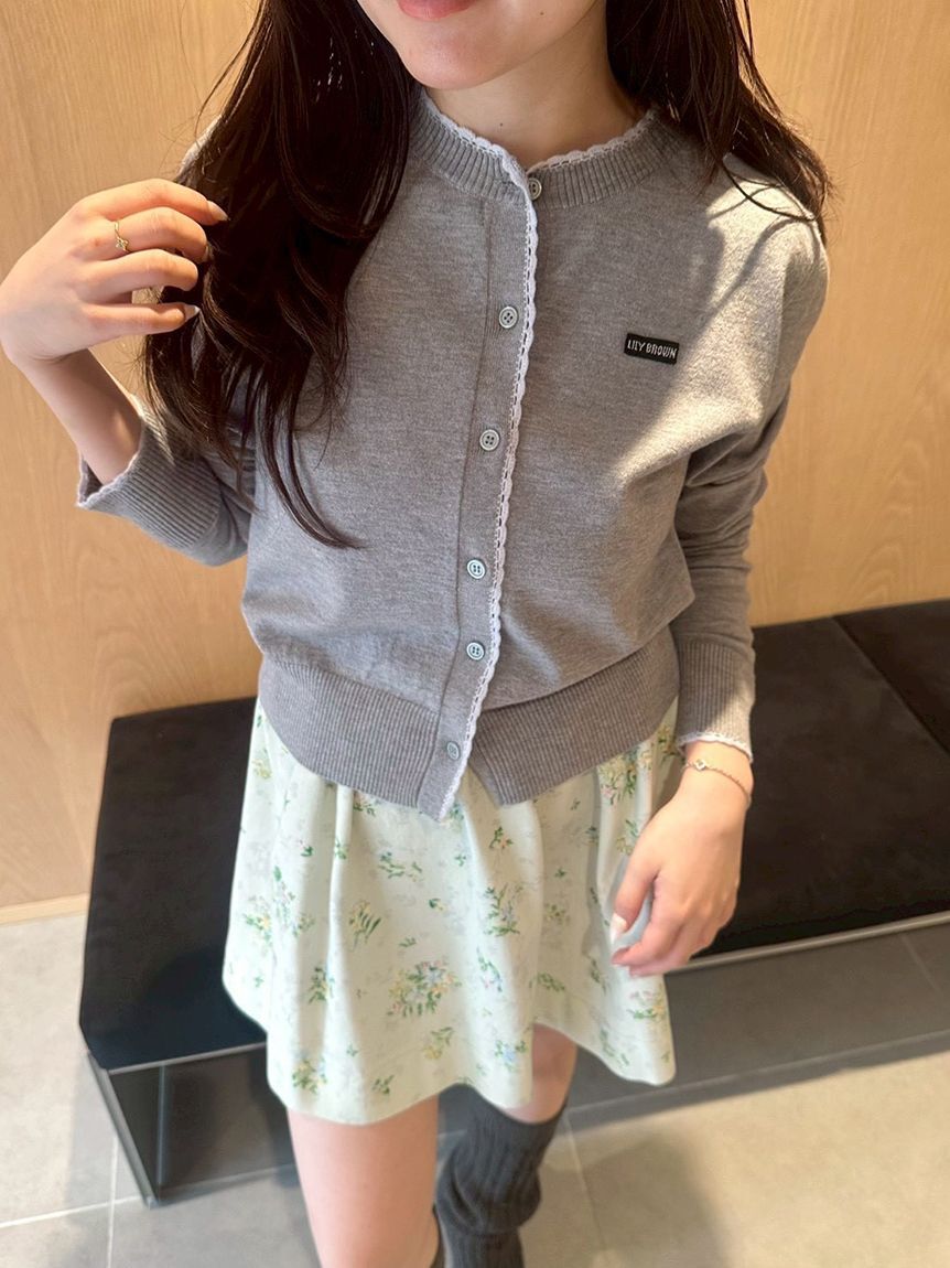 LILY BROWN「【限定カラー】スカラップトリムニットカーディガン」|カーディガン|