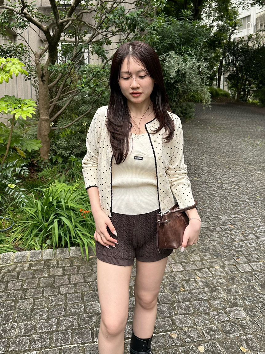 LILY BROWN「【限定カラー】スカラップトリムニットカーディガン」|カーディガン|