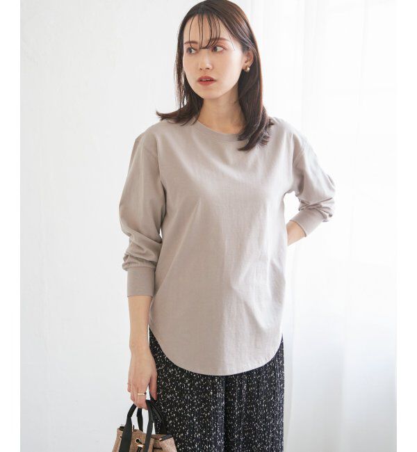 ikka「コットンUSA裾ラウンドロンT」|Tシャツ・カットソー|