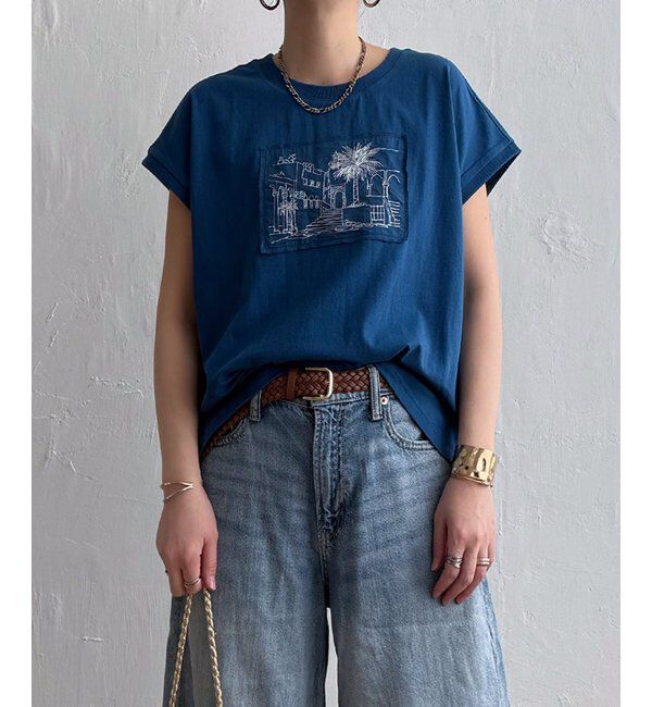 Lbc with Life「冷感フレンチスリーブ刺繍Tシャツ」|その他|