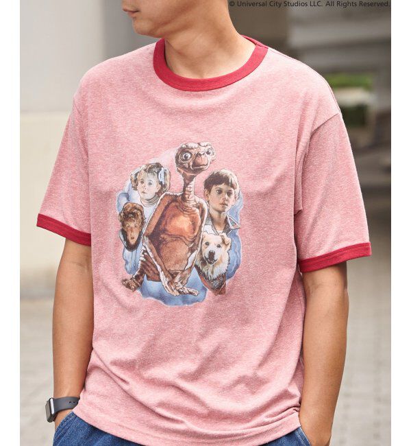 VENCE share style「『 E.T. 』デザイン リンガーTシャツ」|Tシャツ・カットソー|レッド