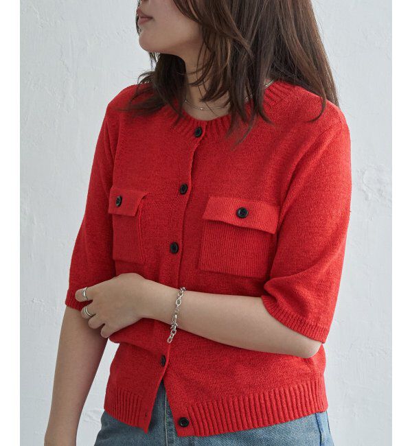 VENCE share style「テープヤーンポケット付きカーデ」|カーディガン|