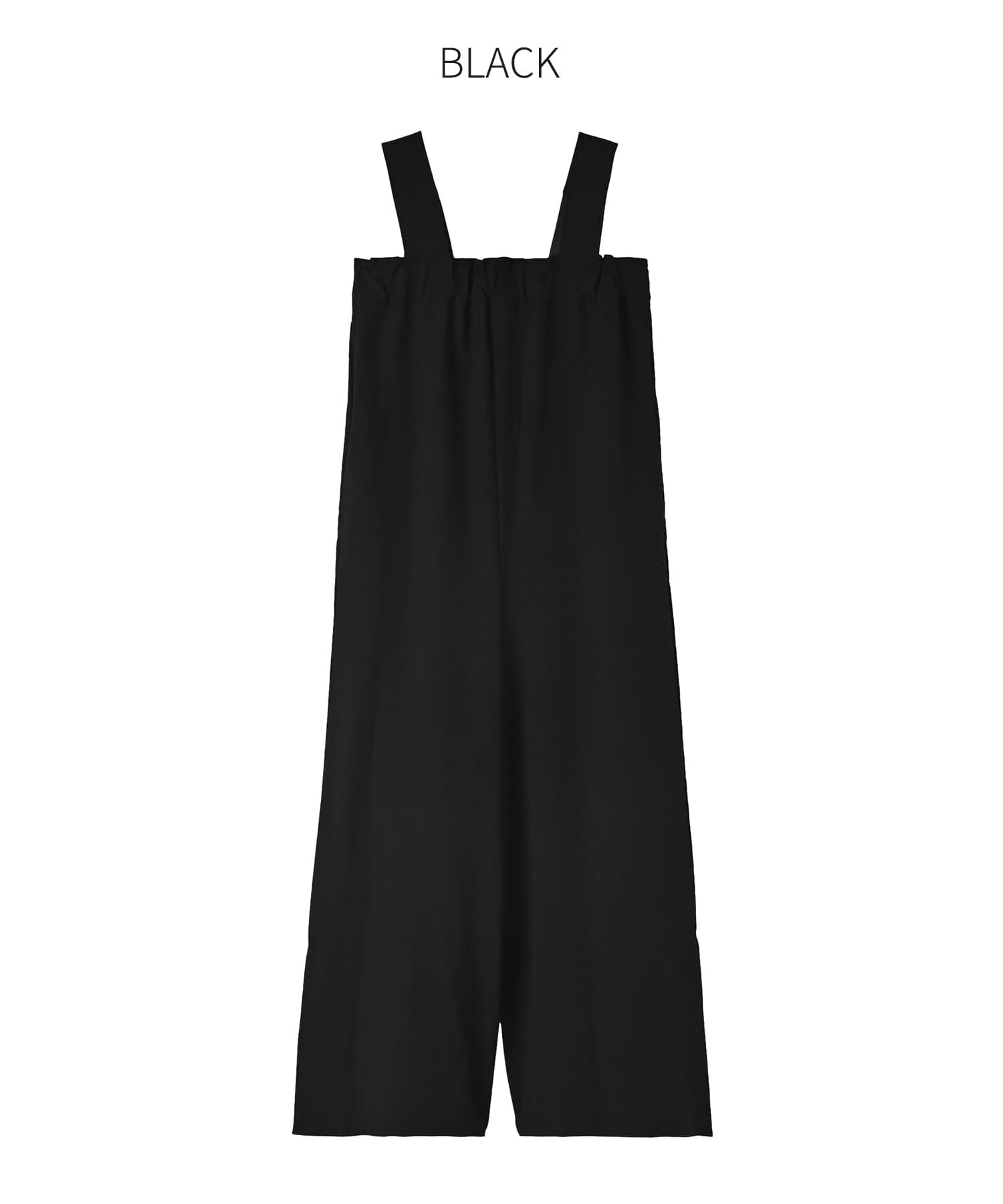 STYLE DELI「さらさらシボ生地スリット入りサロペット」|オールインワン|