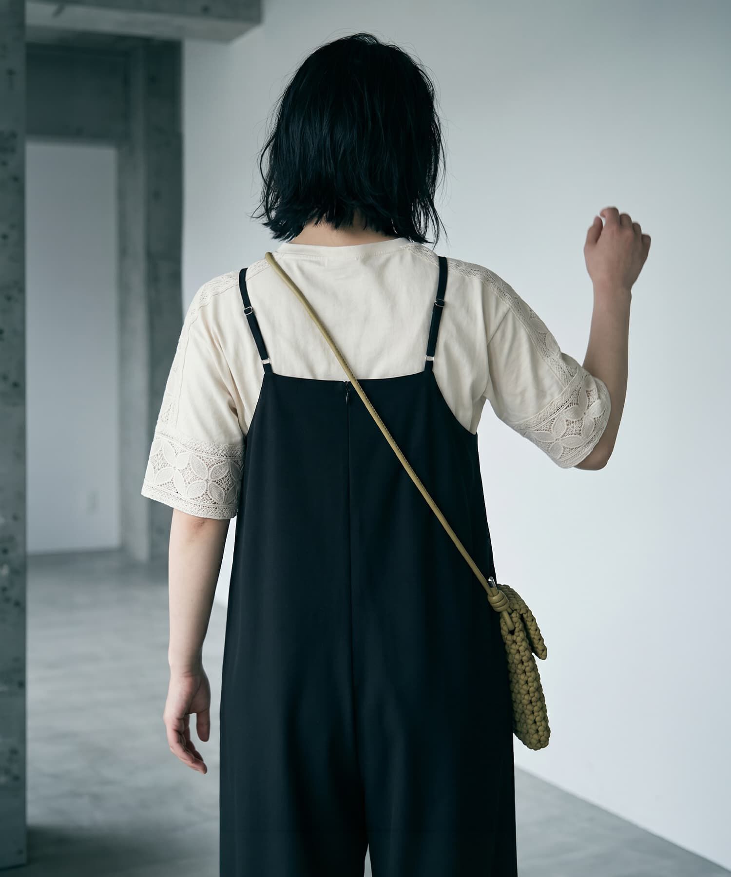 STYLE DELI「【BLK001】サラ落ちキャミオールインワン」|オールインワン|