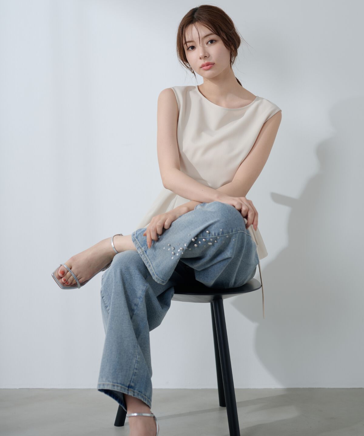 アンドクチュール「イレヘムタックペプラムブラウス」|シャツ・ブラウス|