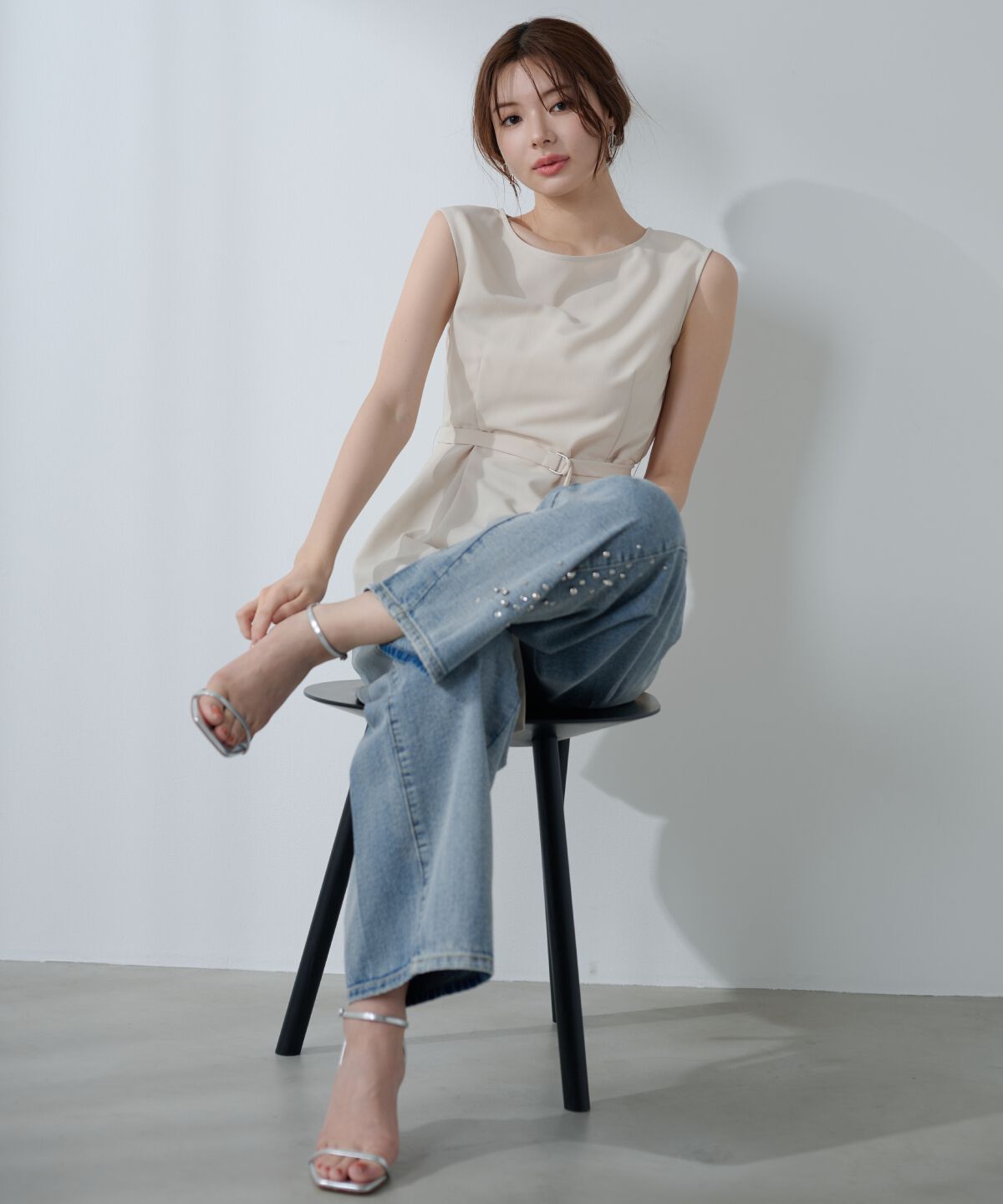 アンドクチュール「イレヘムタックペプラムブラウス」|シャツ・ブラウス|