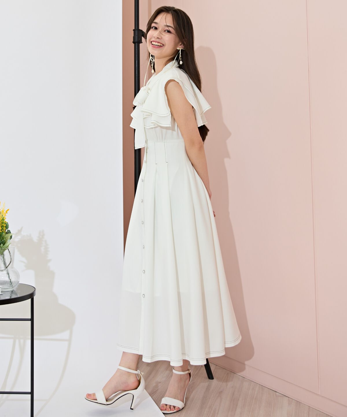 WILLSELECTION「スクエアラッフルシャツワンピース」|ワンピース|