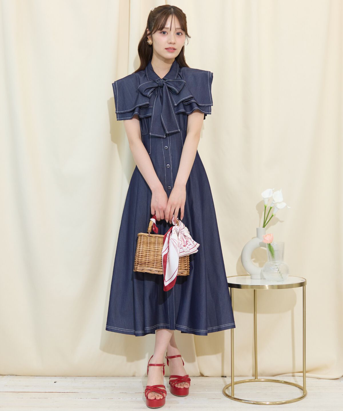 WILLSELECTION「スクエアラッフルシャツワンピース」|ワンピース|