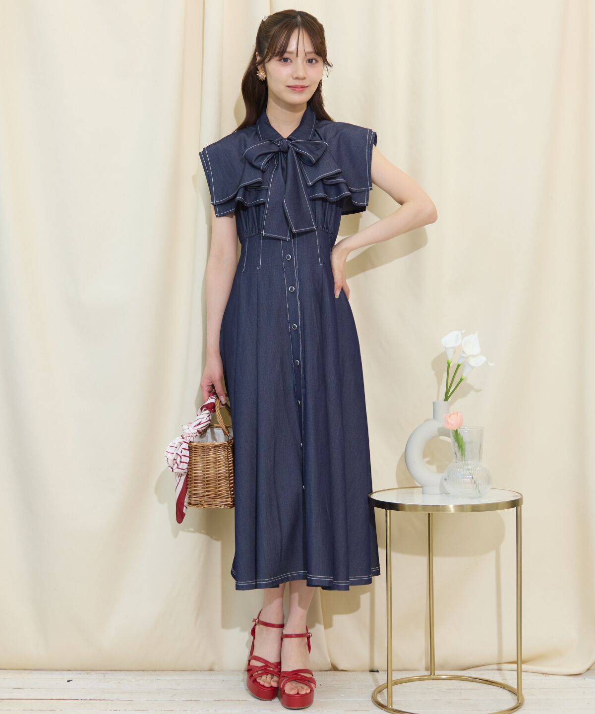 WILLSELECTION「スクエアラッフルシャツワンピース」|ワンピース|