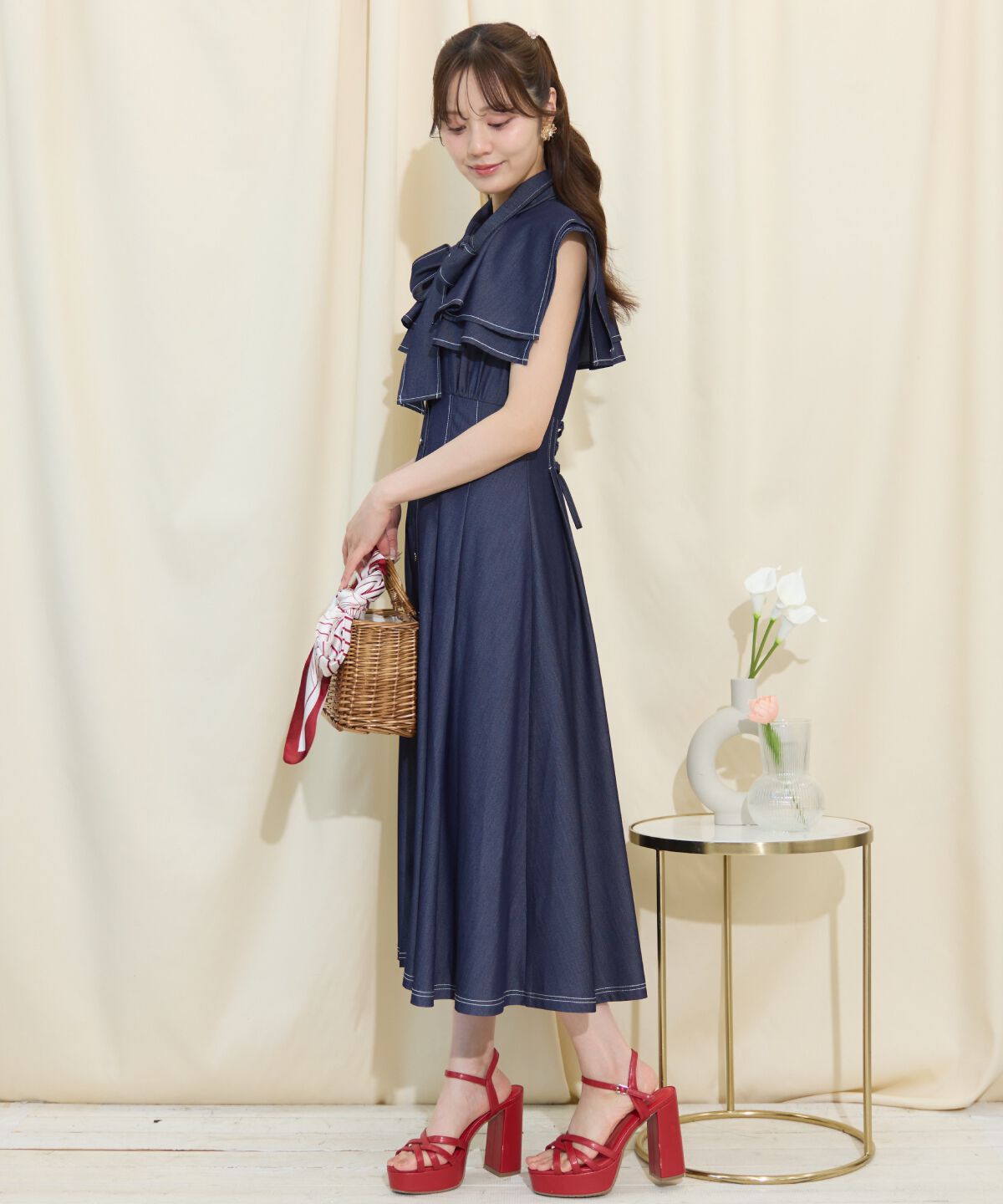 WILLSELECTION「スクエアラッフルシャツワンピース」|ワンピース|