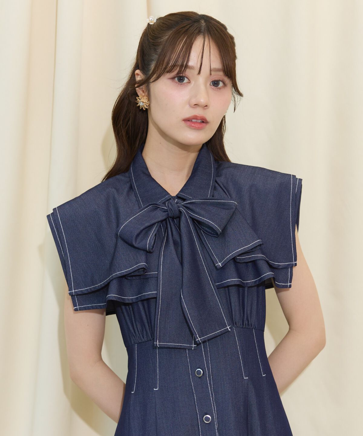 WILLSELECTION「スクエアラッフルシャツワンピース」|ワンピース|