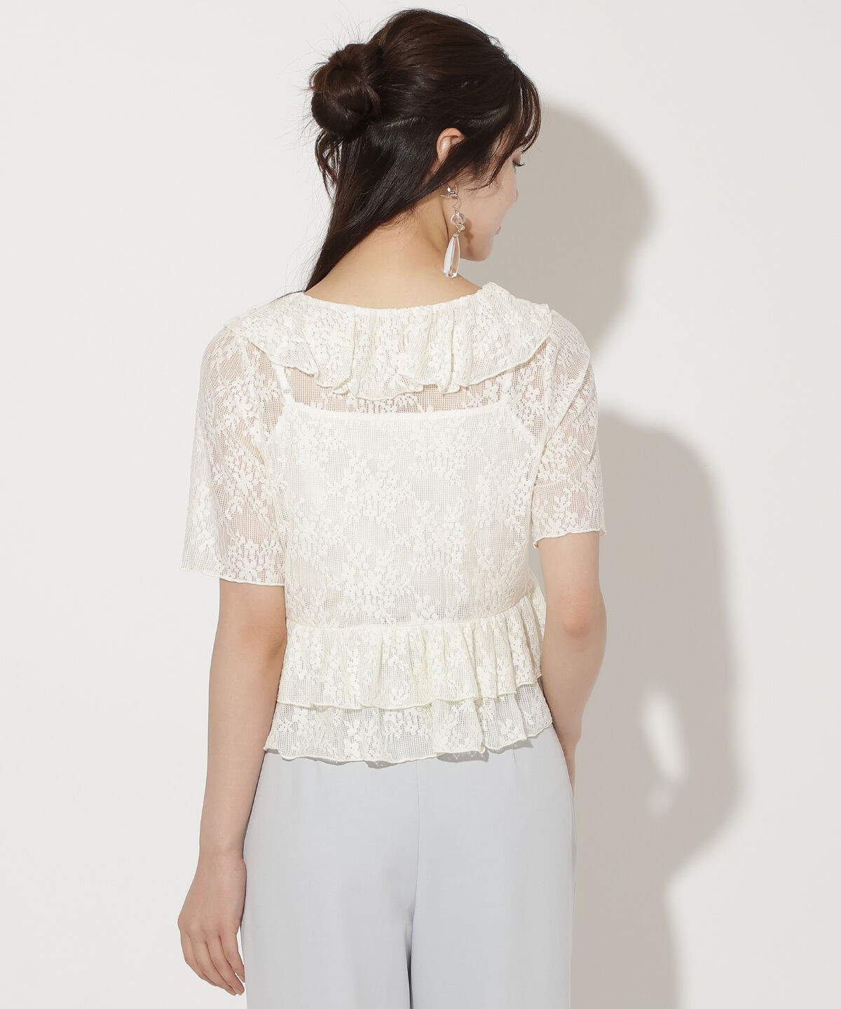 WILLSELECTION「レースラッフルフリルトップス」|Tシャツ・カットソー|